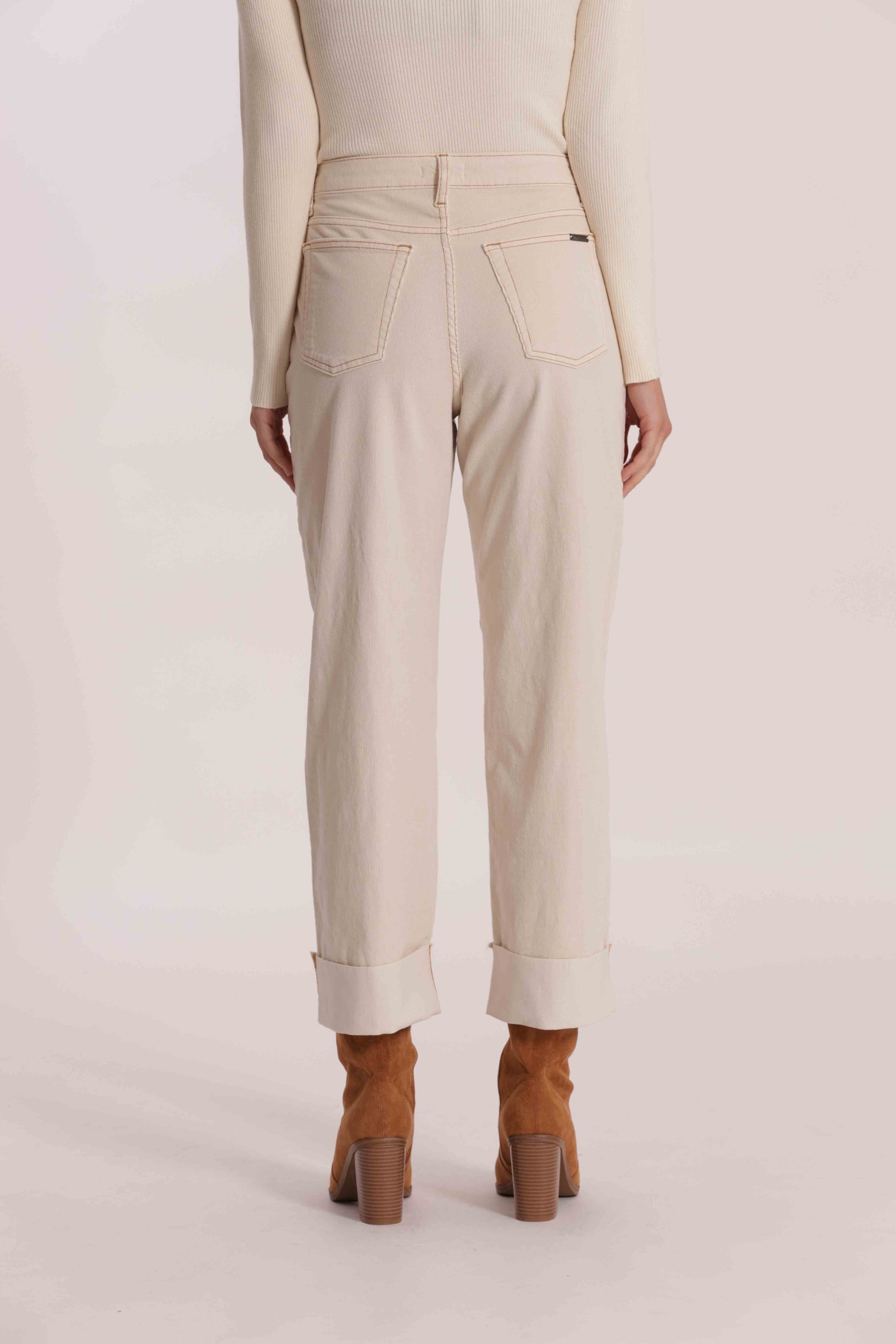 PANTALONE CROPPED IN VELLUTO A COSTE