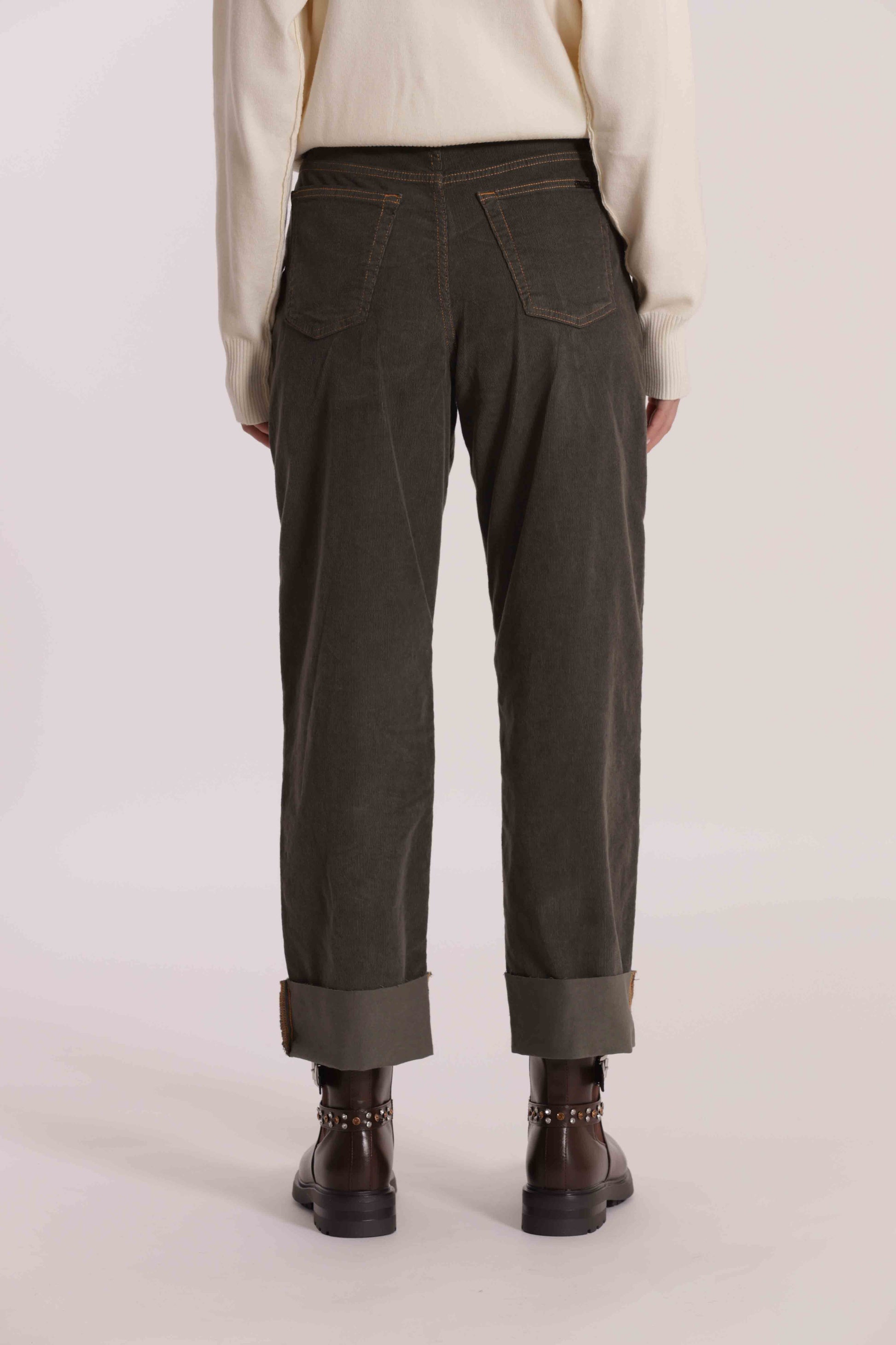 PANTALONE CROPPED IN VELLUTO A COSTE