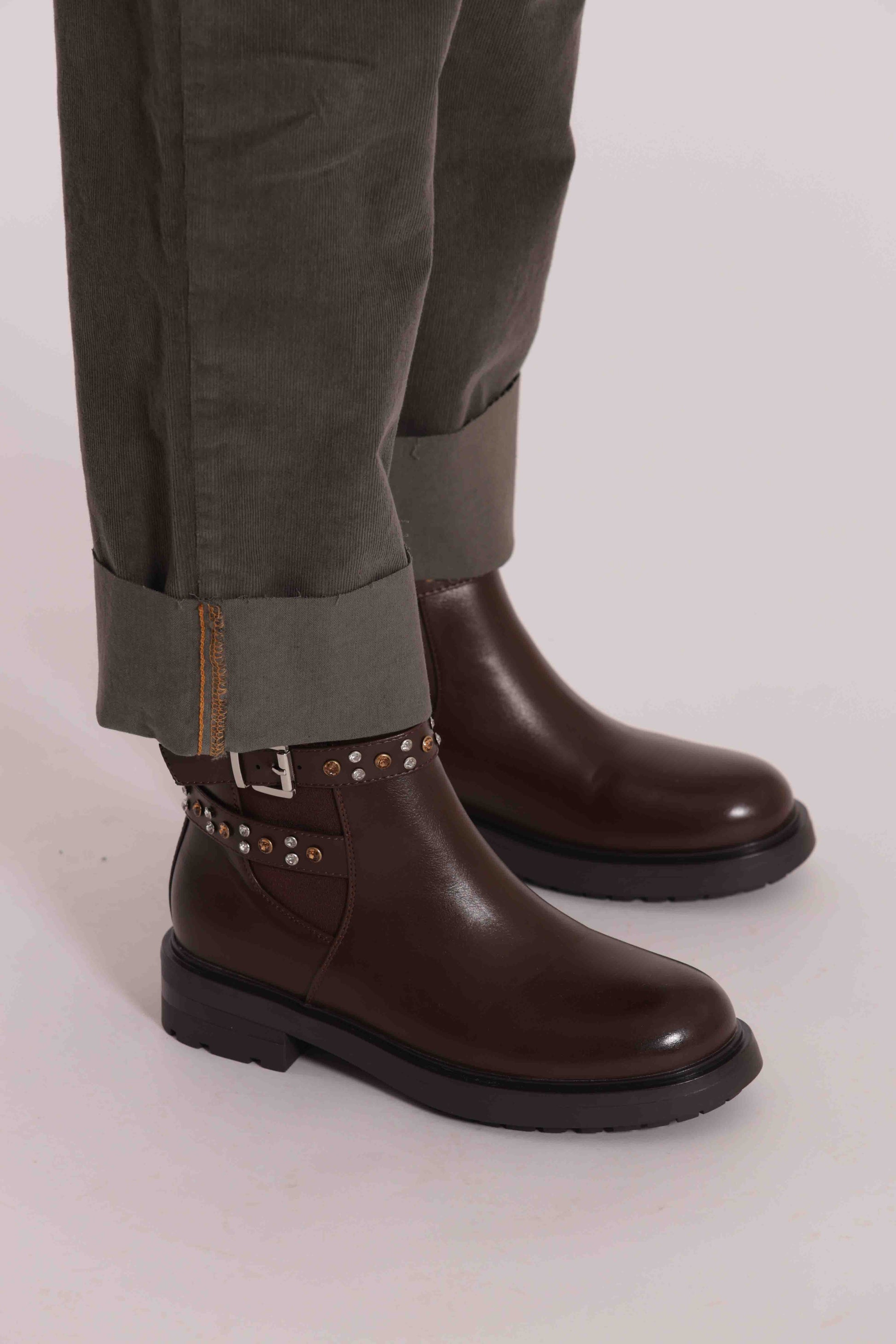 PANTALONE CROPPED IN VELLUTO A COSTE