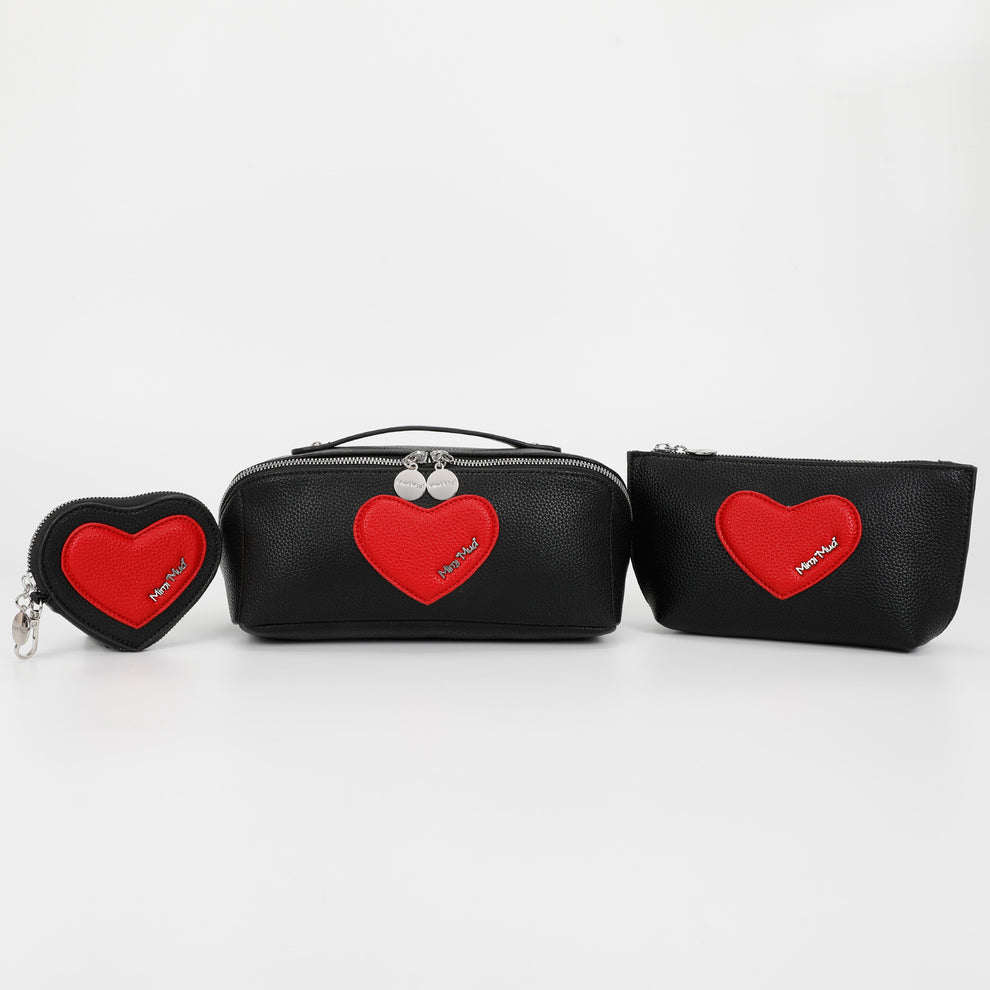 BEAUTY CASE SET DA 3 CON CUORE