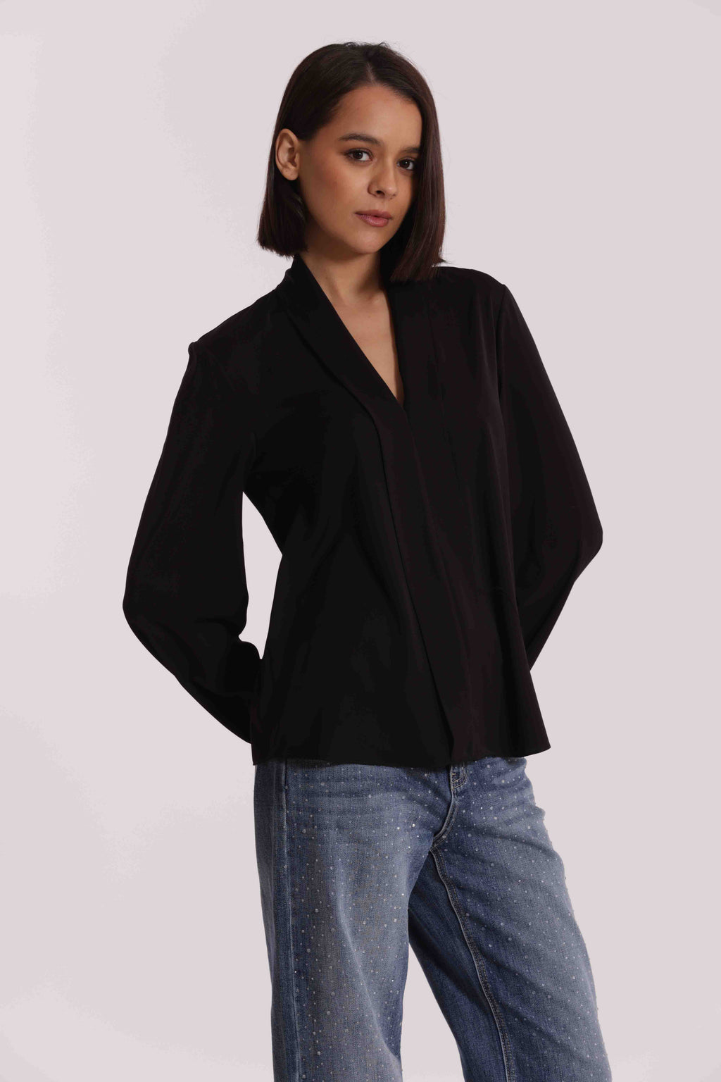 BLUSA CON PIEGHE IN SOLTON