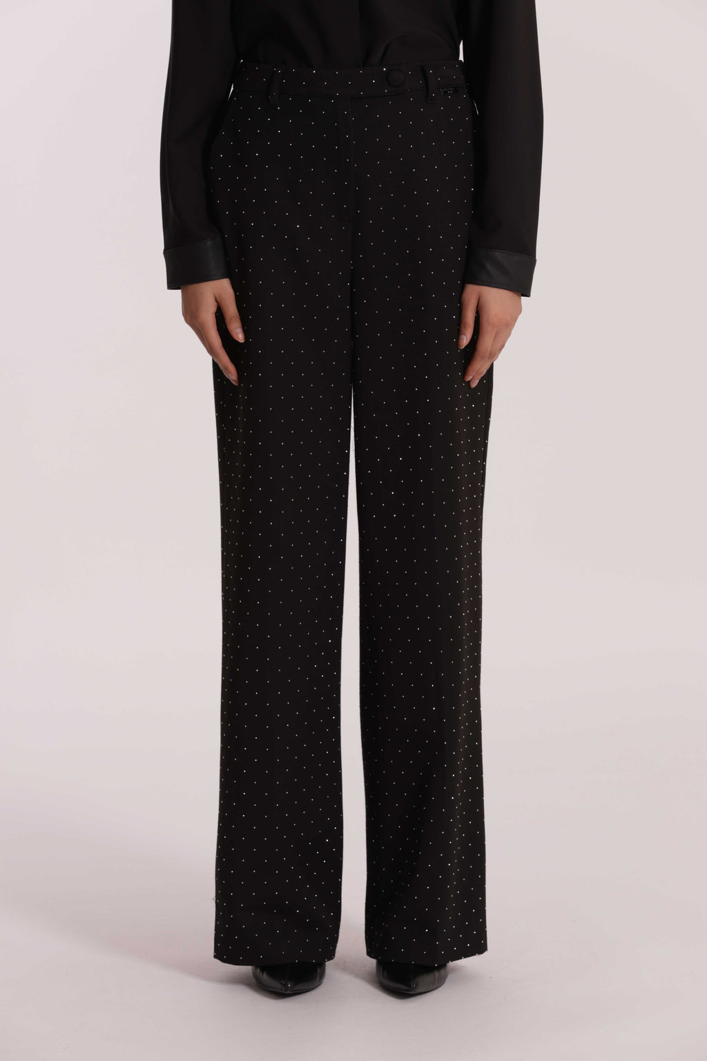 PANTALONE PALAZZO CON STRASS