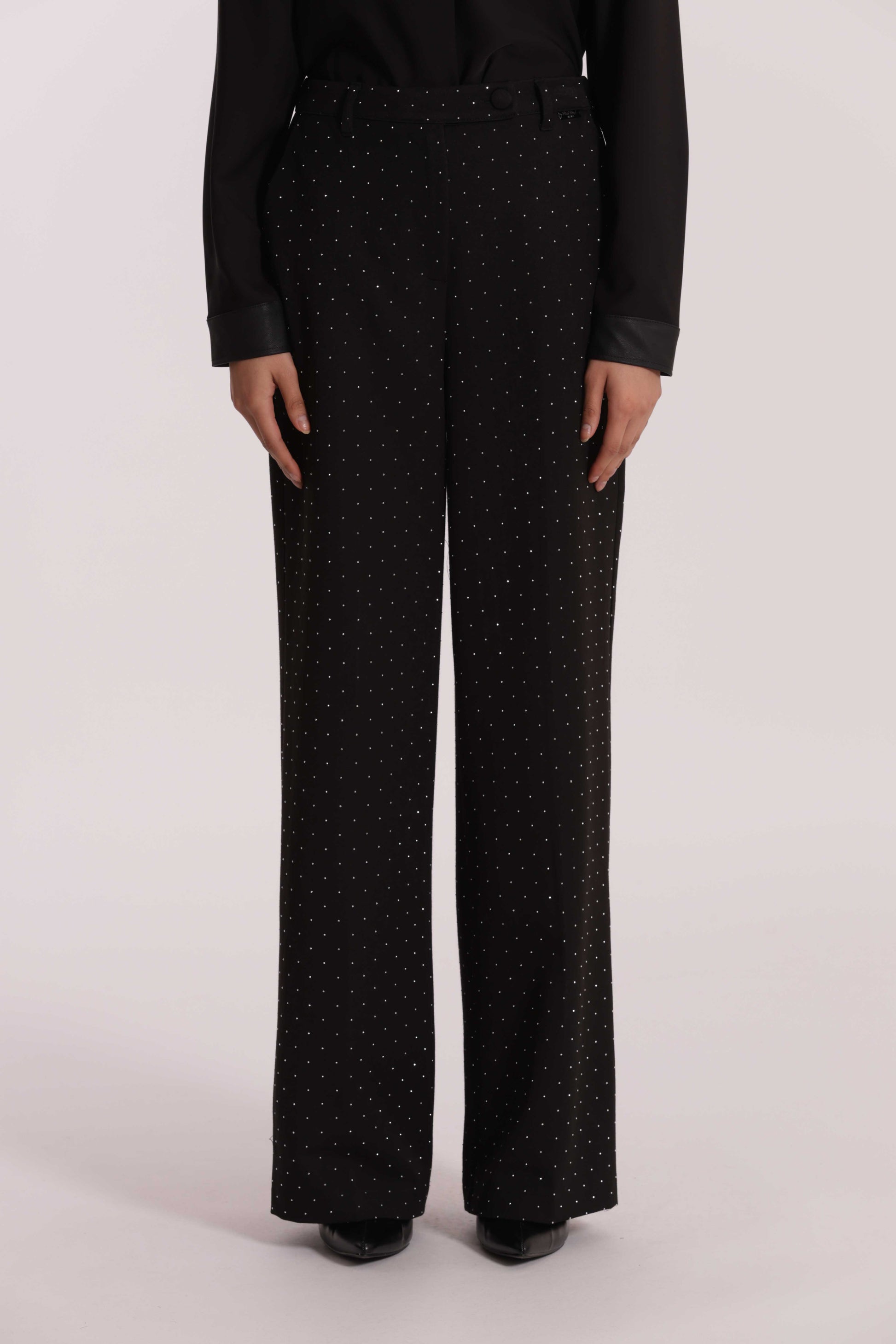 PANTALONE PALAZZO CON STRASS
