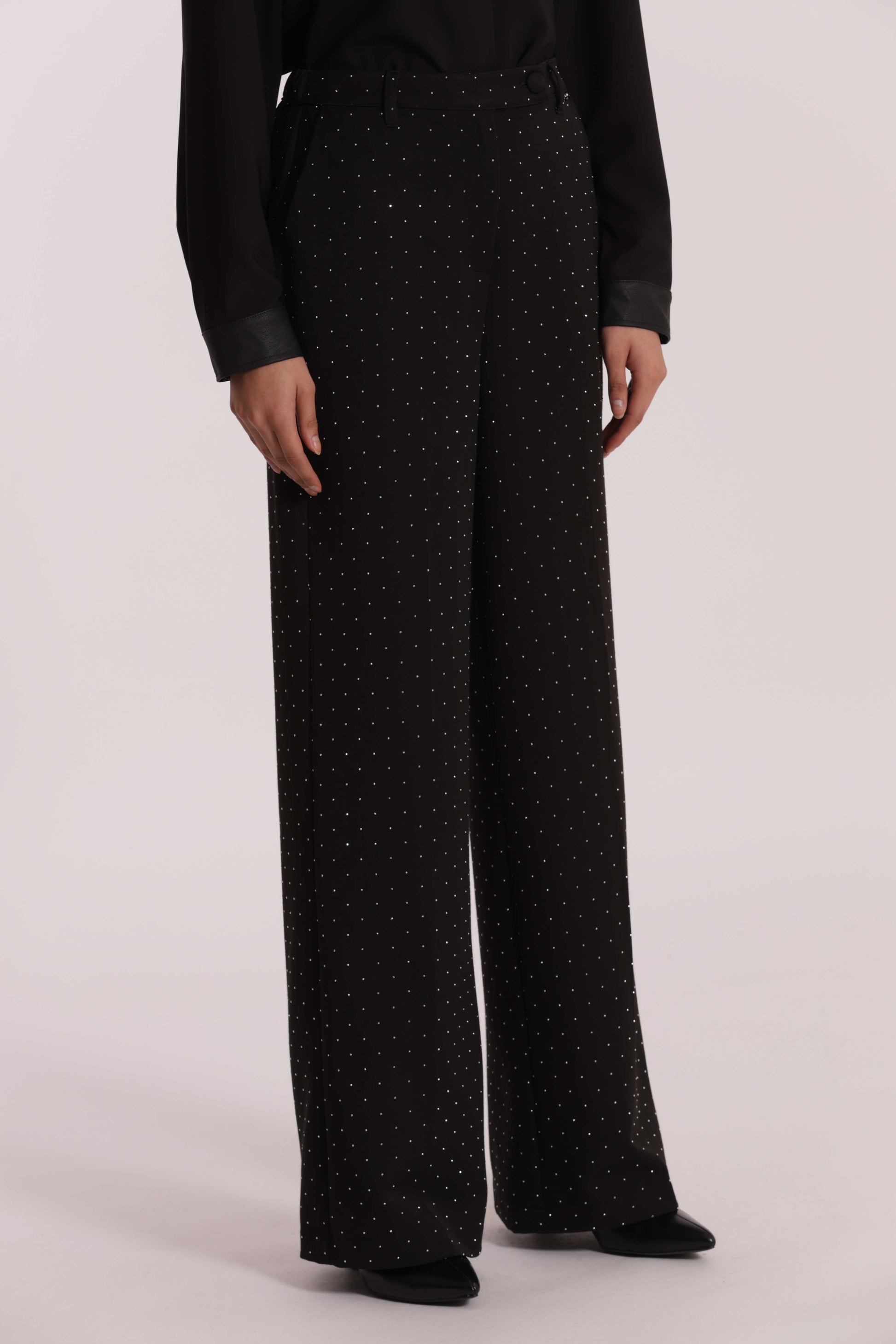 PANTALONE PALAZZO CON STRASS