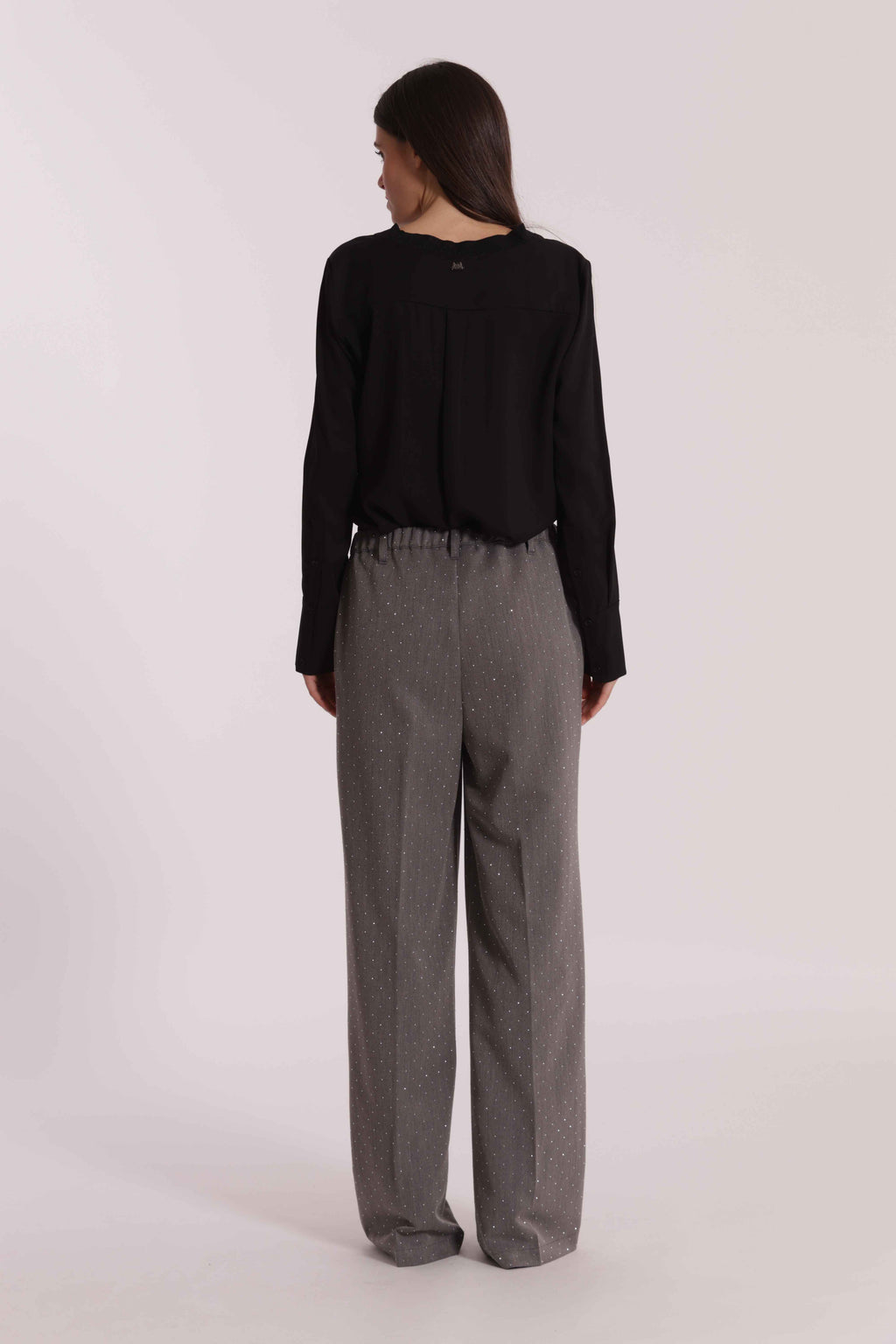 PANTALONE PALAZZO CON STRASS
