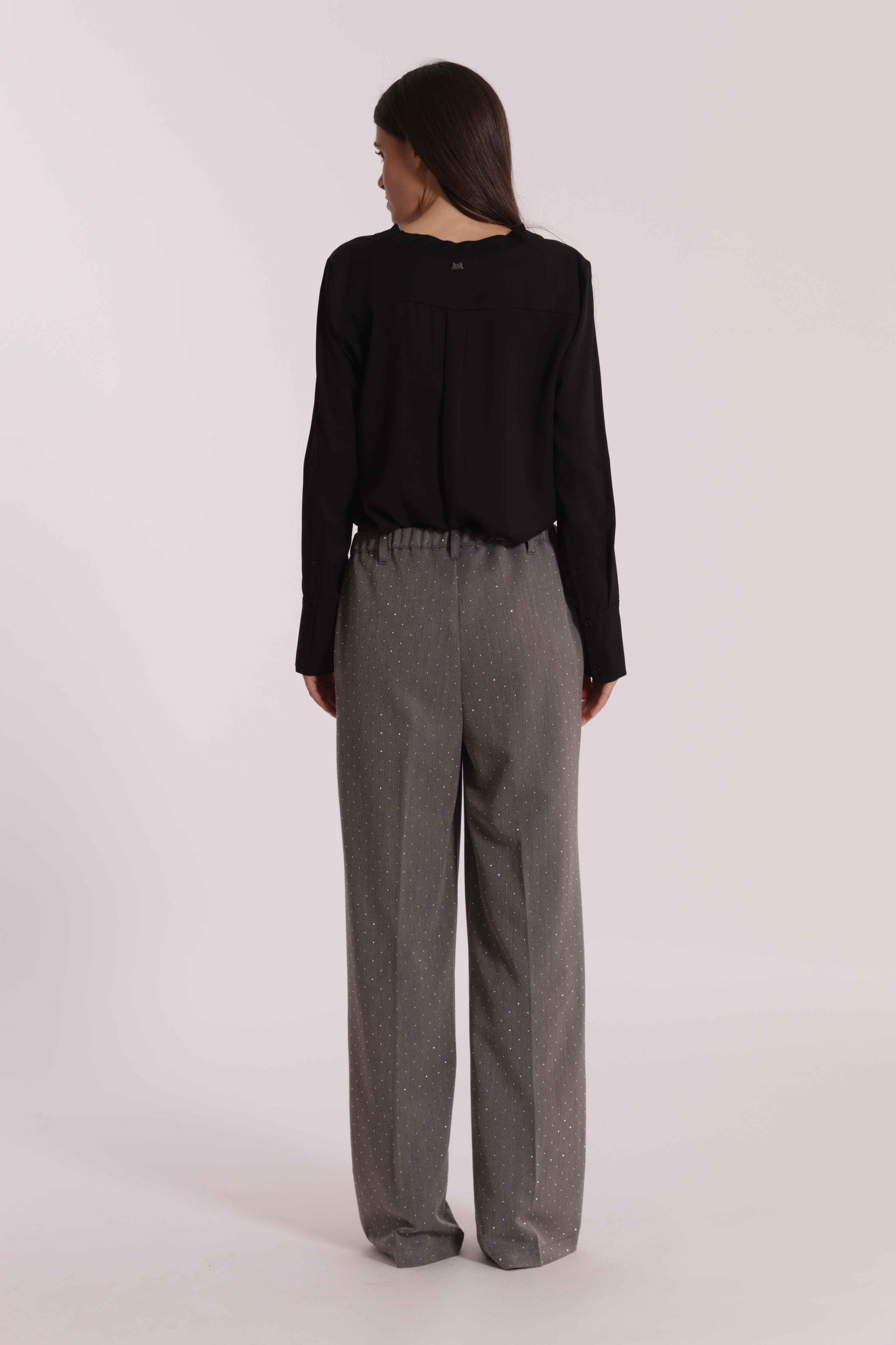 PANTALONE PALAZZO CON STRASS