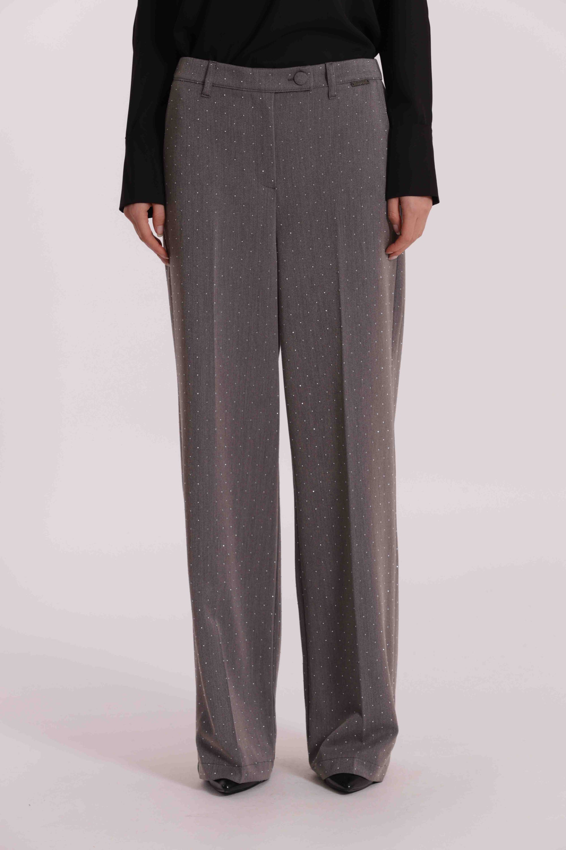 PANTALONE PALAZZO CON STRASS