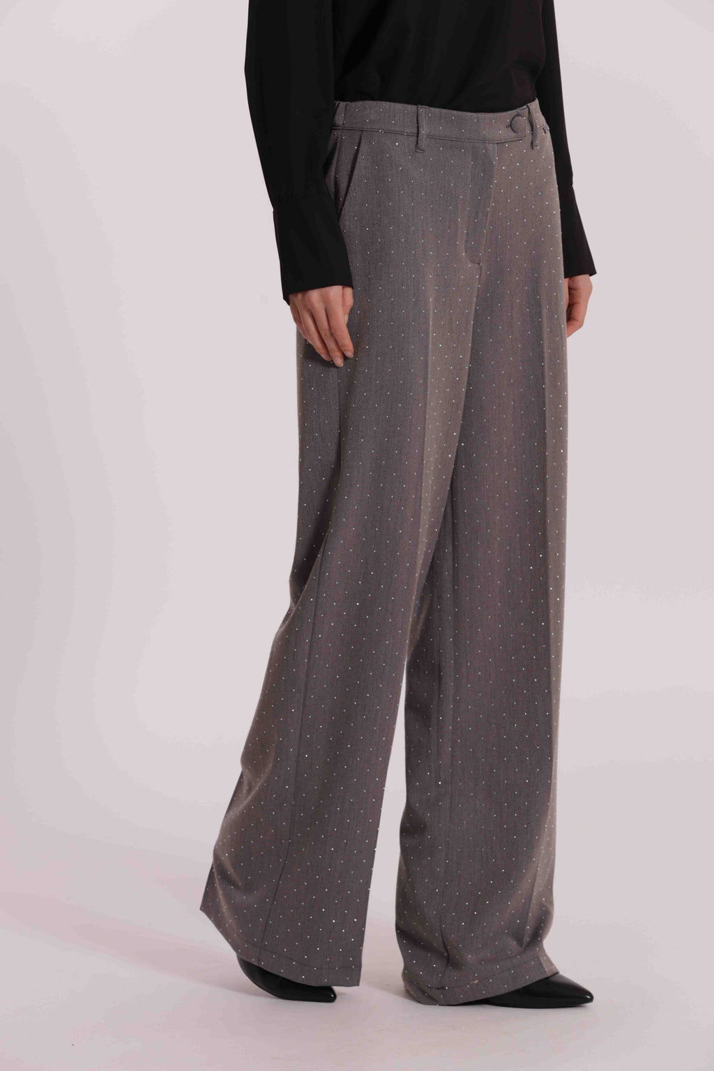 PANTALONE PALAZZO CON STRASS