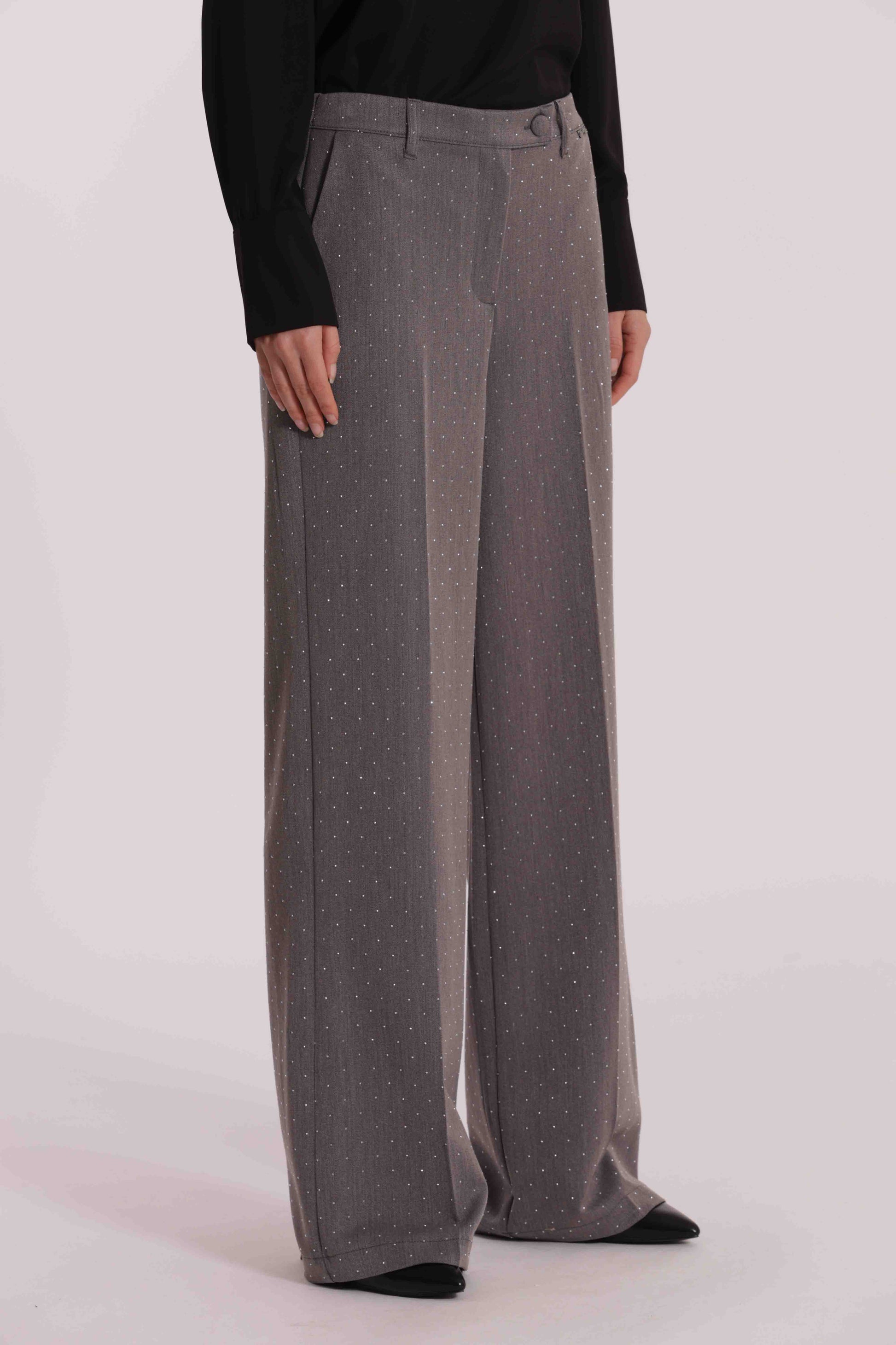 PANTALONE PALAZZO CON STRASS