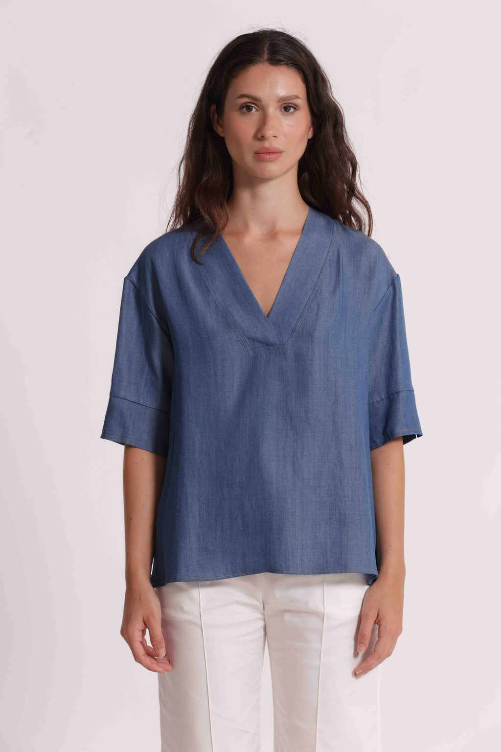 BLUSA IN DENIM CHAMBRAY