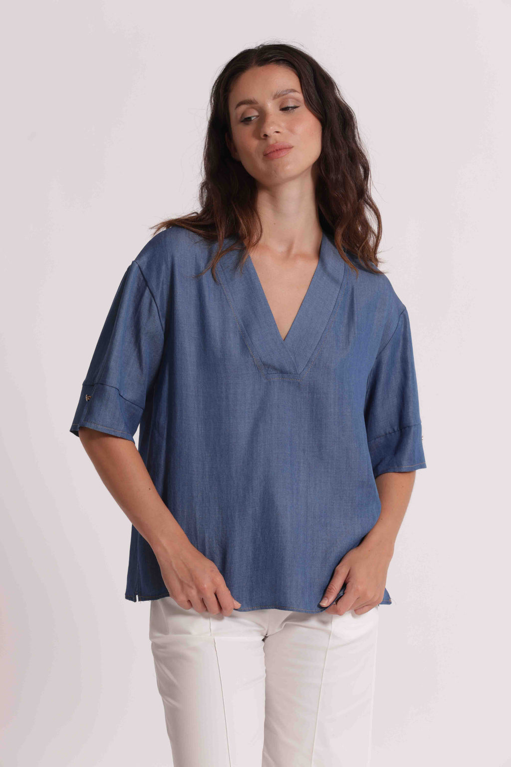 BLUSA IN DENIM CHAMBRAY