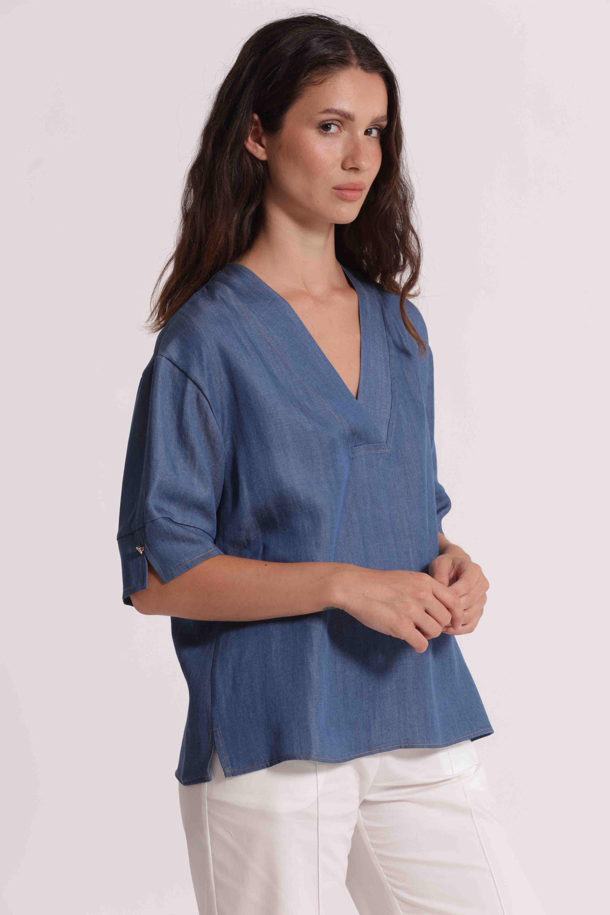 BLUSA IN DENIM CHAMBRAY
