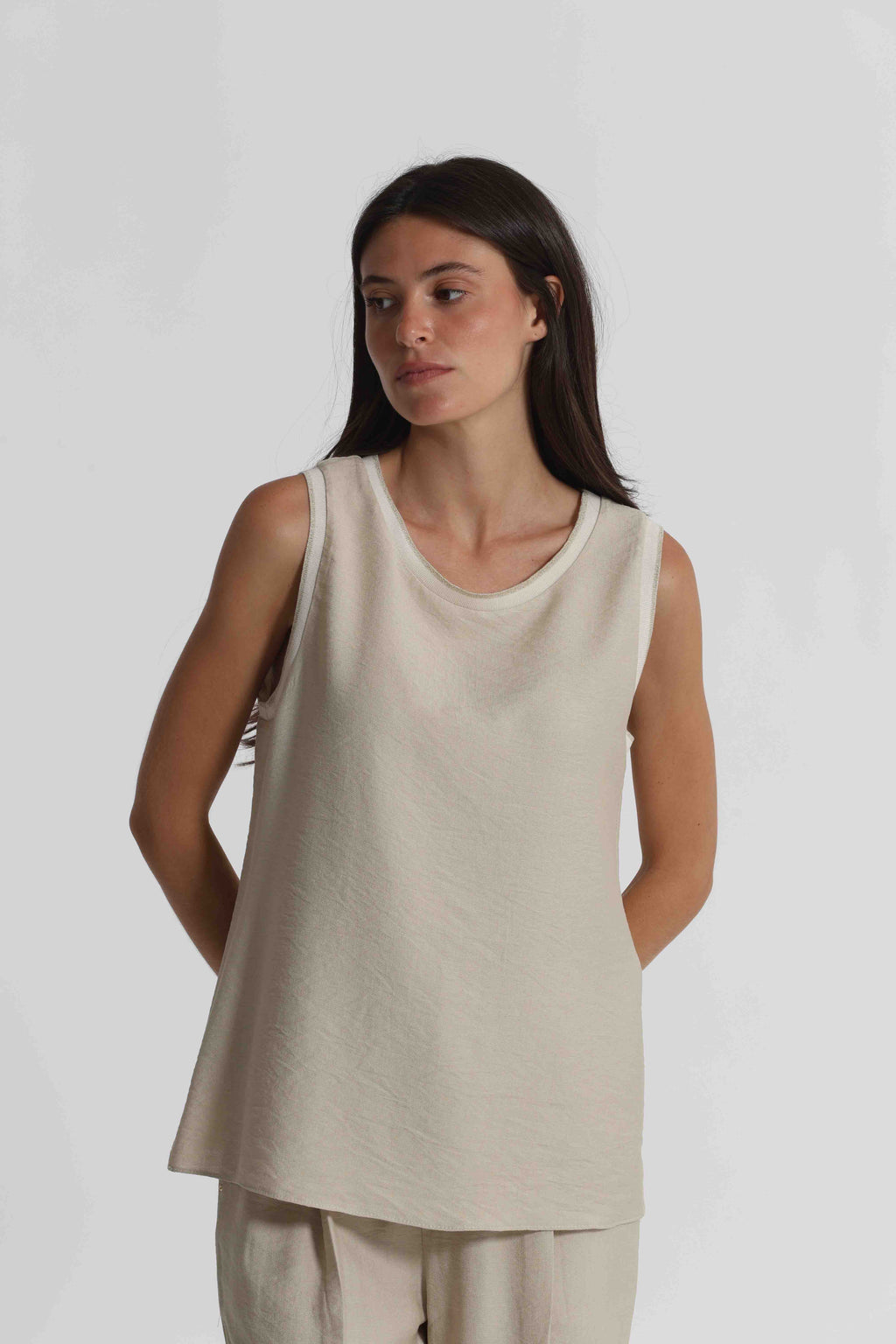 TOP IN VISCOSA BORDO LUREX