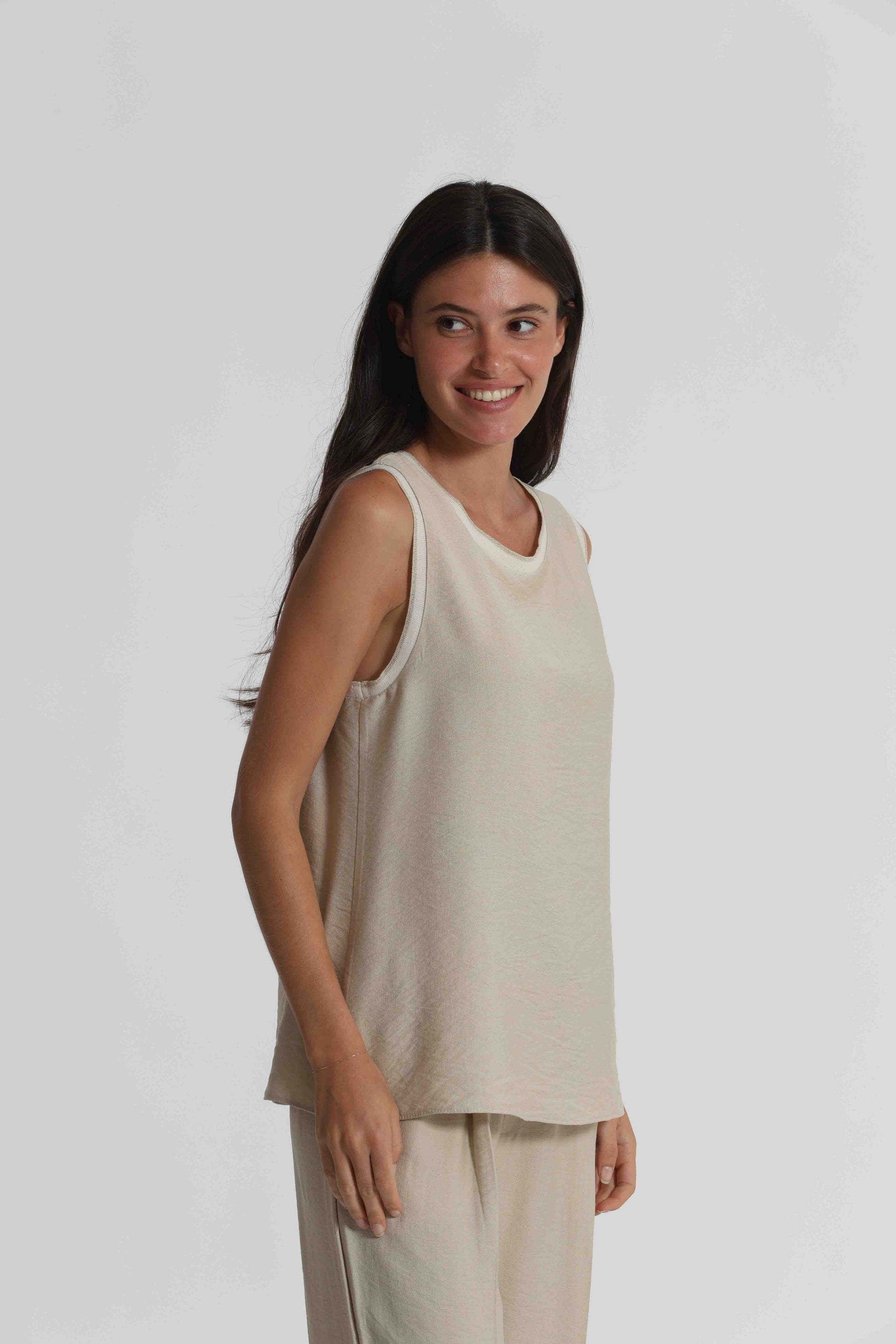 TOP IN VISCOSA BORDO LUREX