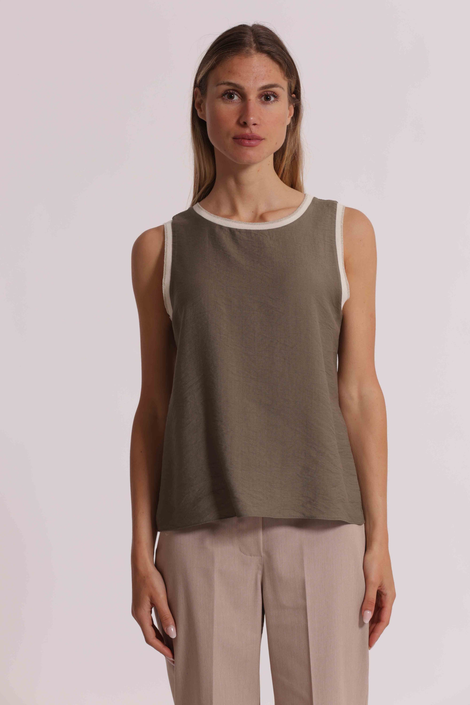 TOP IN VISCOSA BORDO LUREX