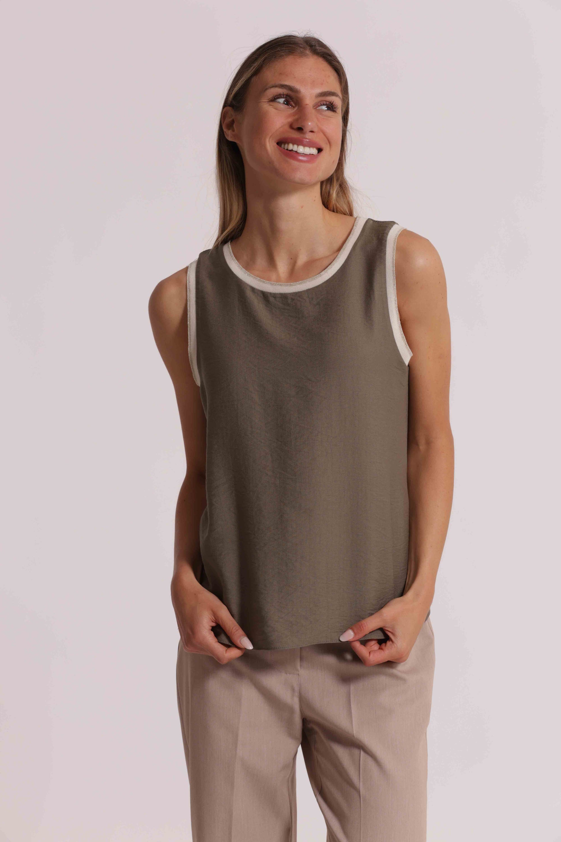 TOP IN VISCOSA BORDO LUREX