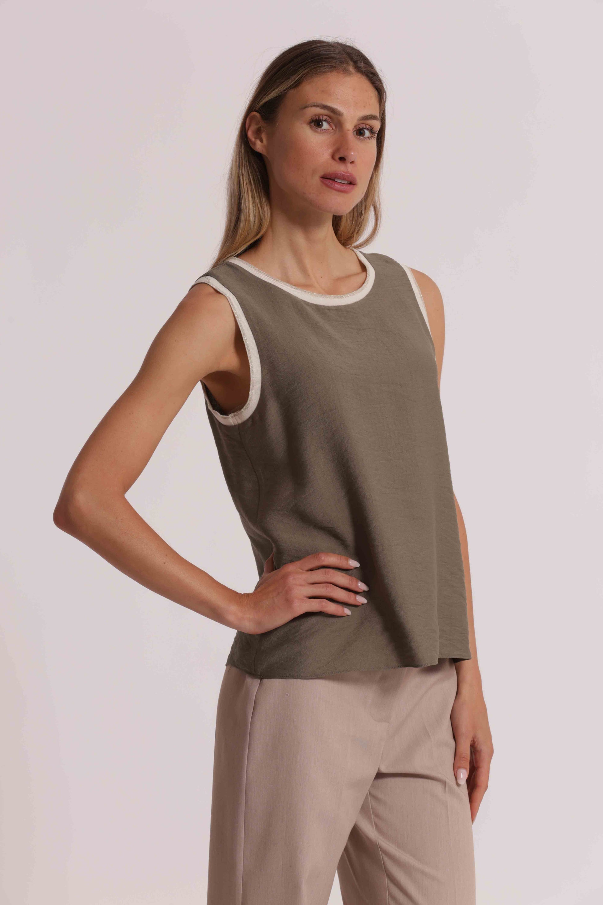 TOP IN VISCOSA BORDO LUREX