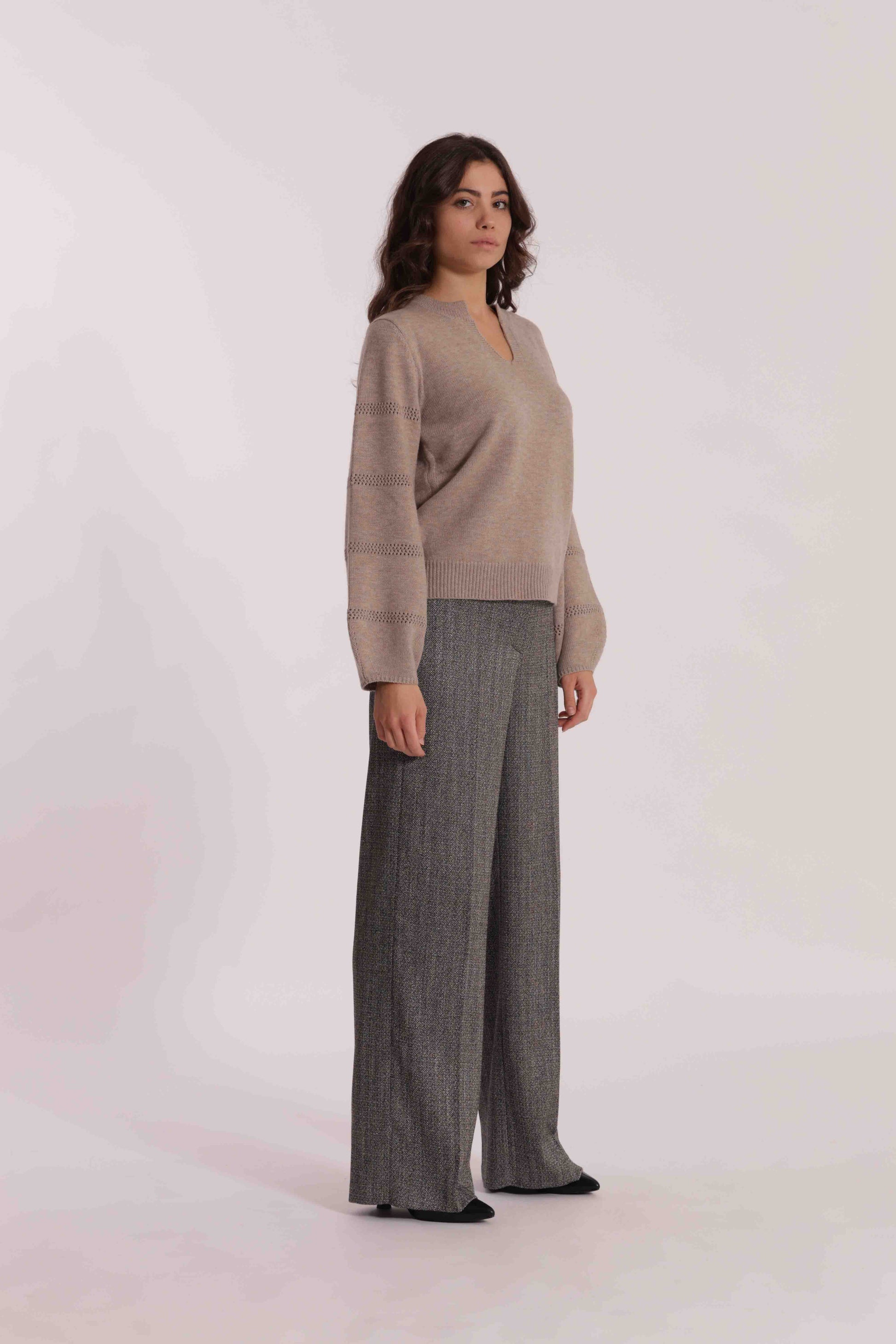 PANTALONE PALAZZO TESSUTO SPIGATO