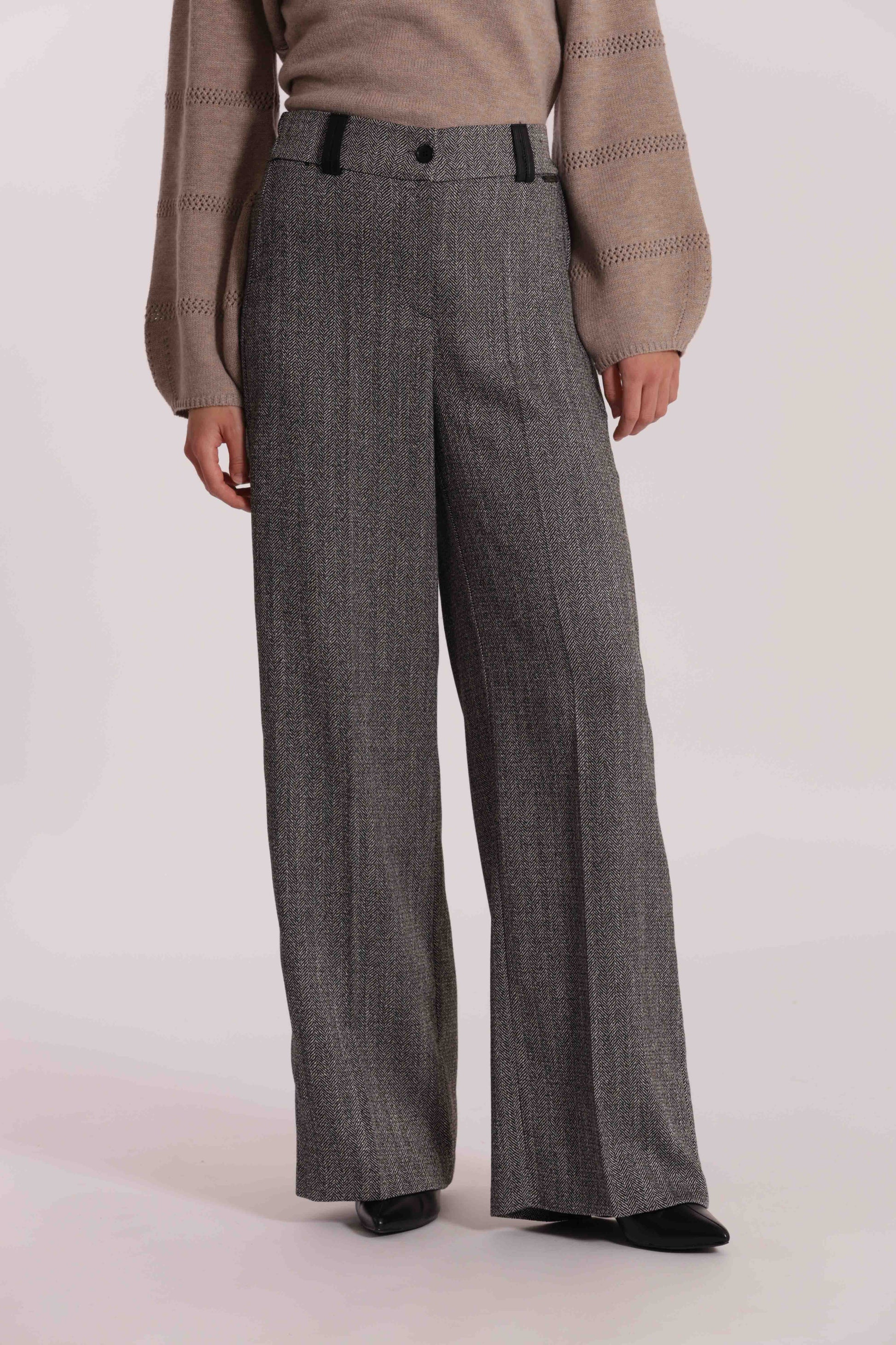PANTALONE PALAZZO TESSUTO SPIGATO
