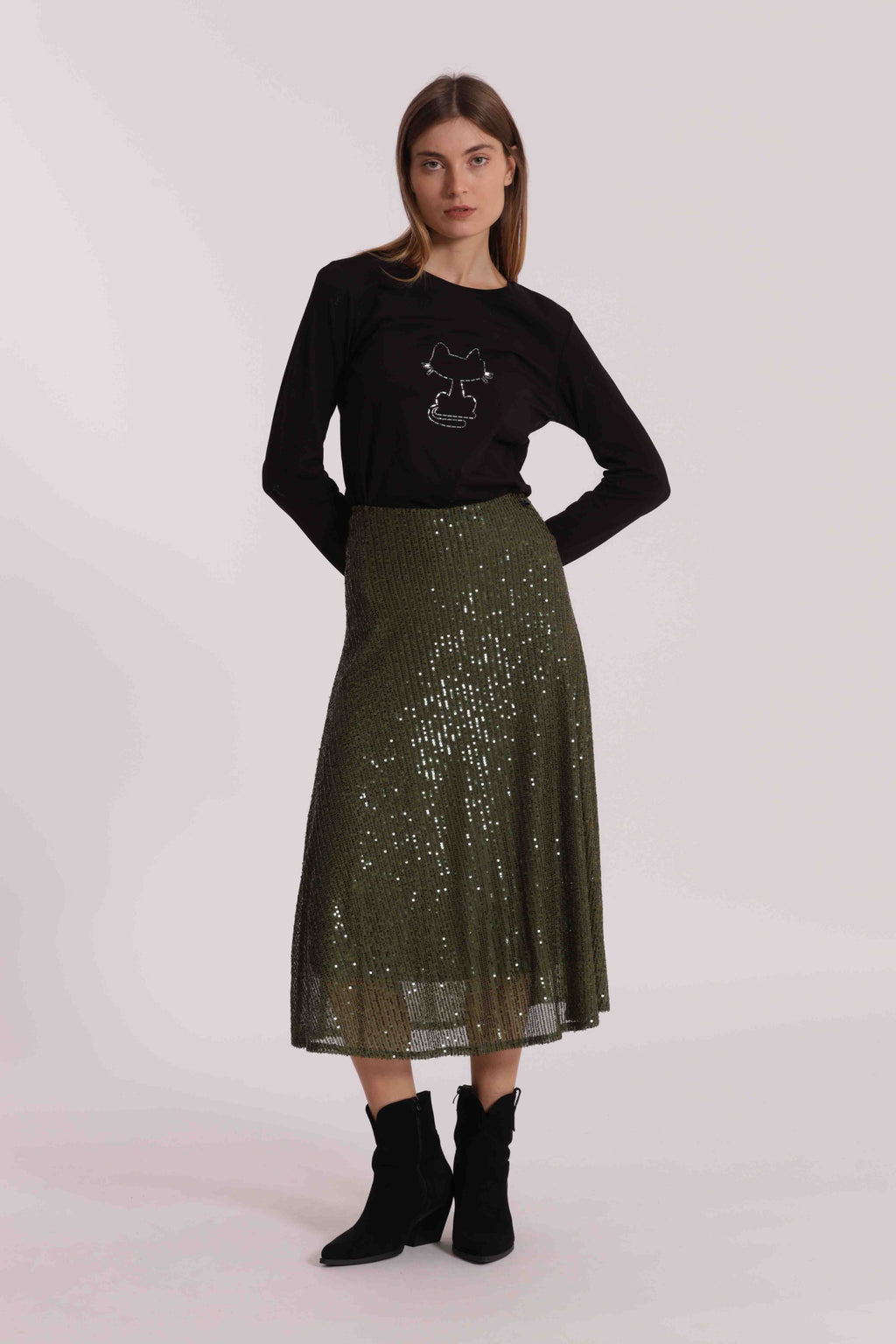 GONNA LONGUETTE IN PAILLETTES