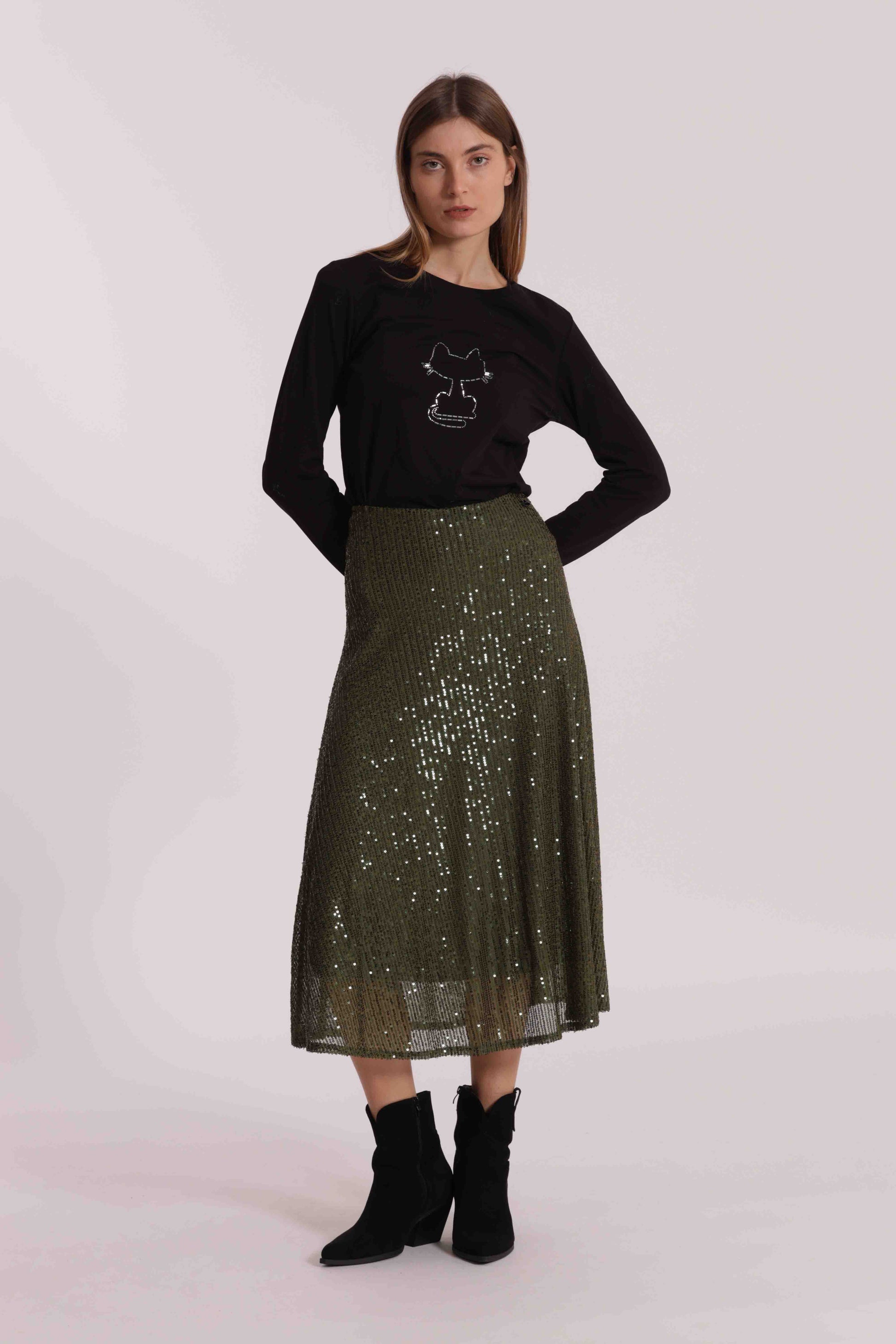 GONNA LONGUETTE IN PAILLETTES