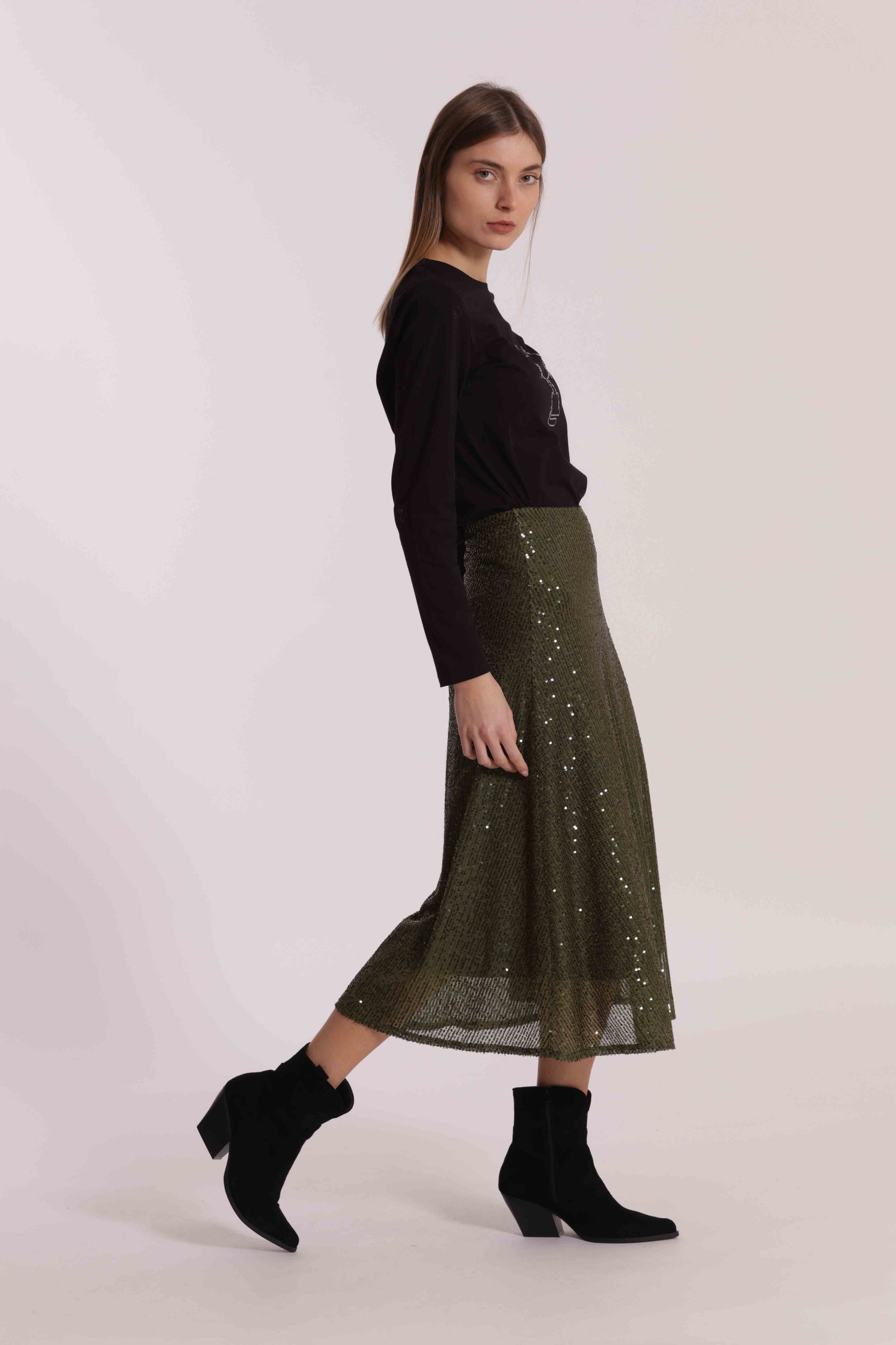 GONNA LONGUETTE IN PAILLETTES