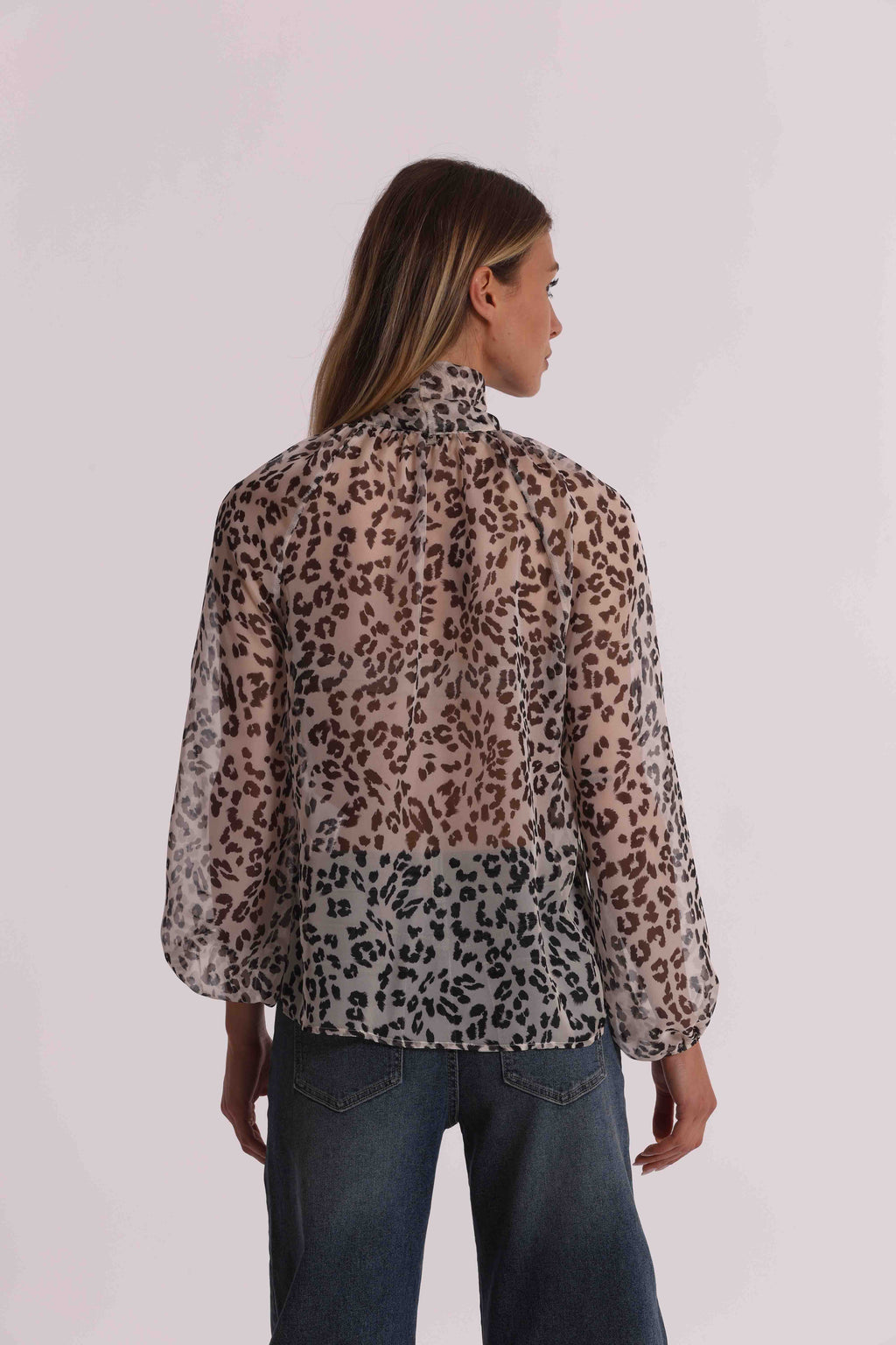 CAMICIA ANIMALIER CON FIOCCO