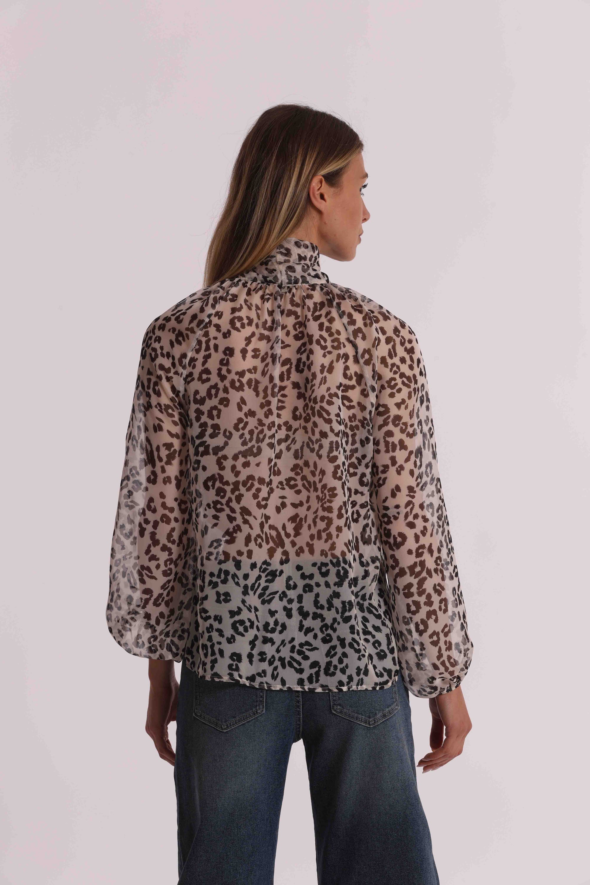 CAMICIA ANIMALIER CON FIOCCO