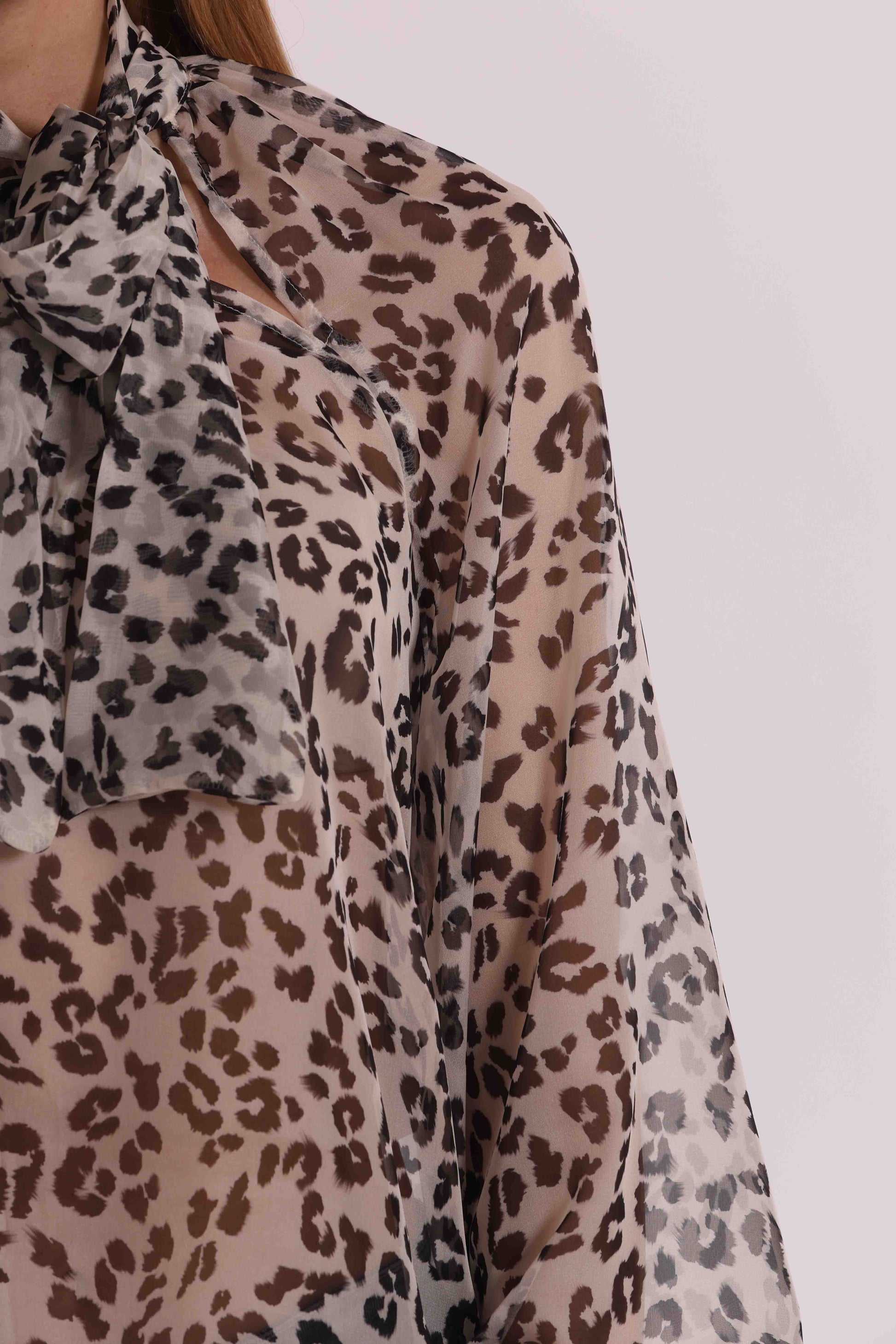 CAMICIA ANIMALIER CON FIOCCO
