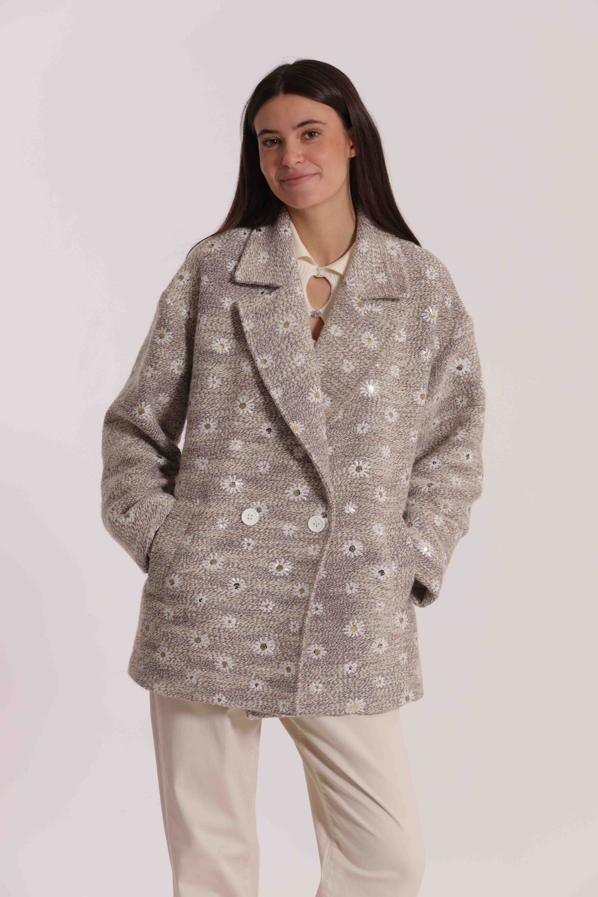 GIACCONE CON MARGHERITE DI PAILLETTES