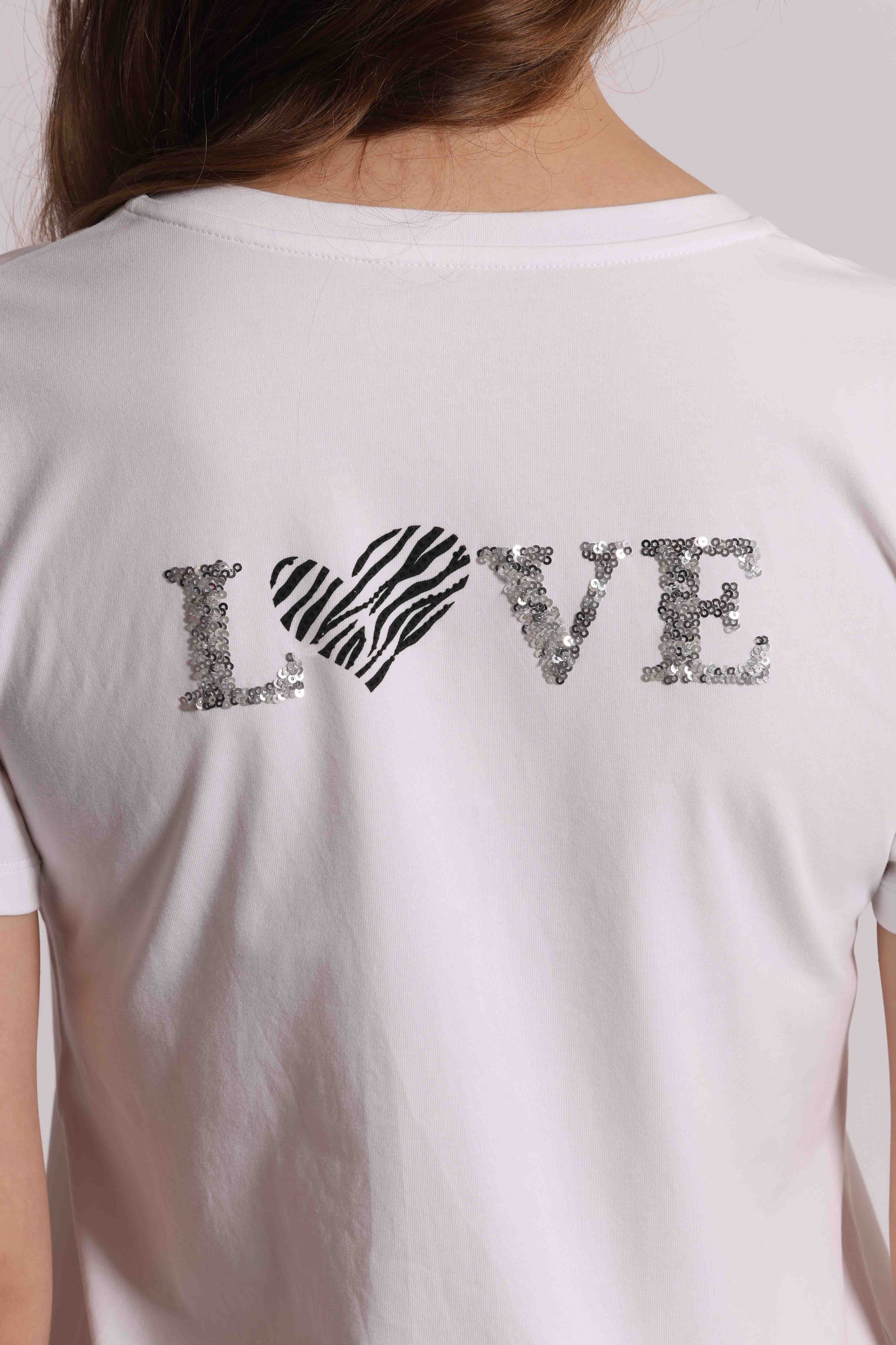 T-SHIRT SCOLLO V TASCHINO ZEBRATO