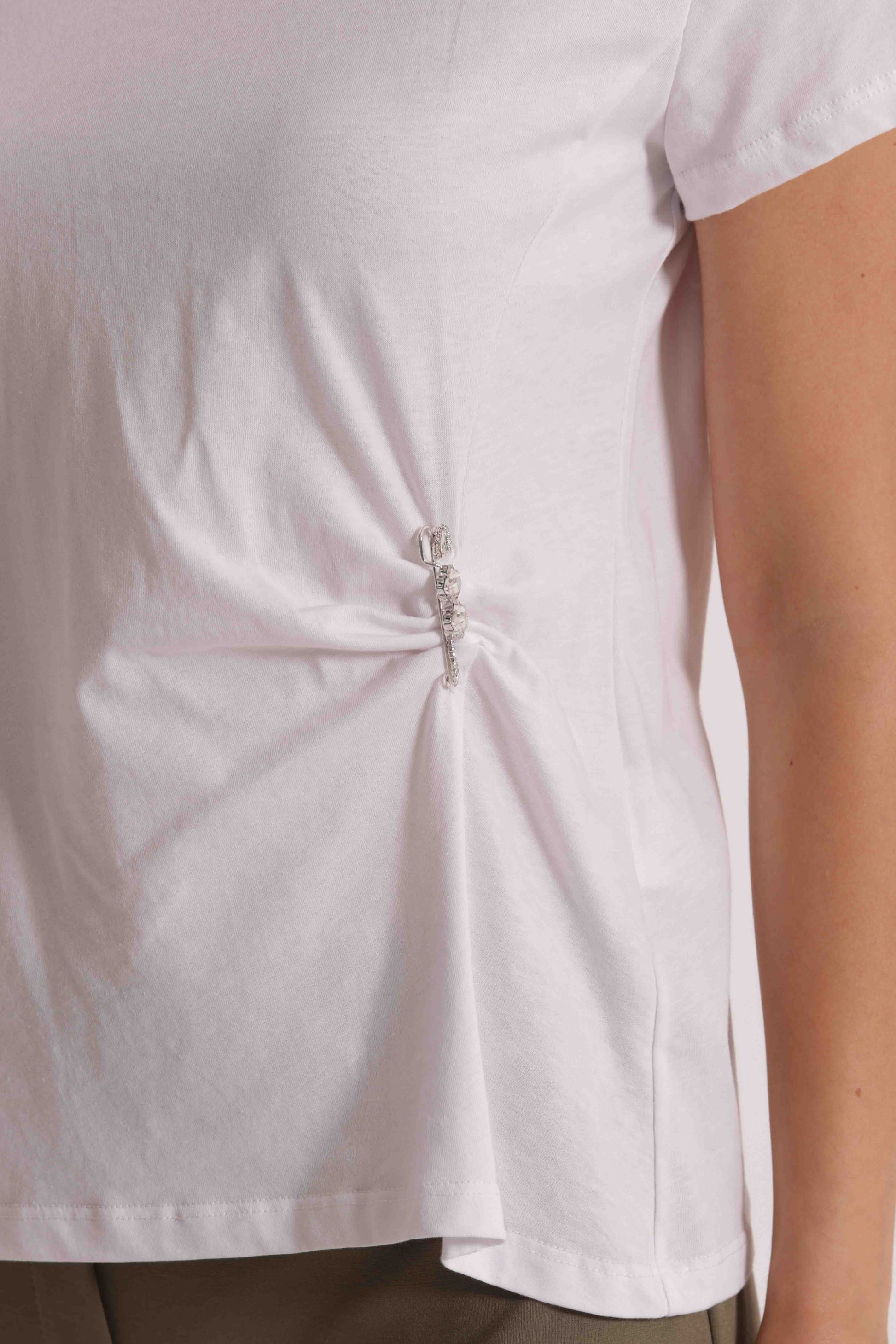 T-SHIRT CON SPILLA STRASS