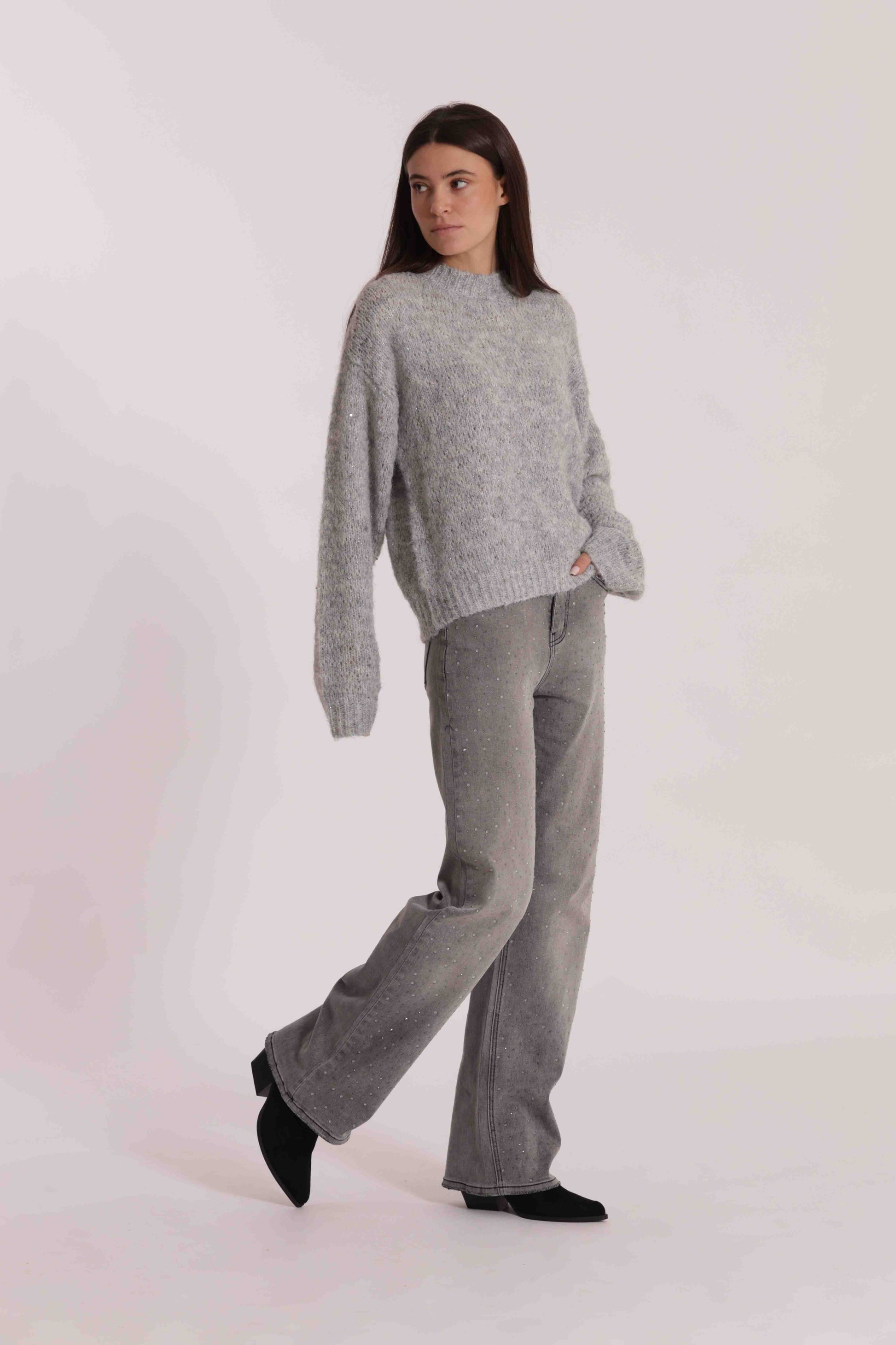 JEANS CON STRASS TRASPARENTI