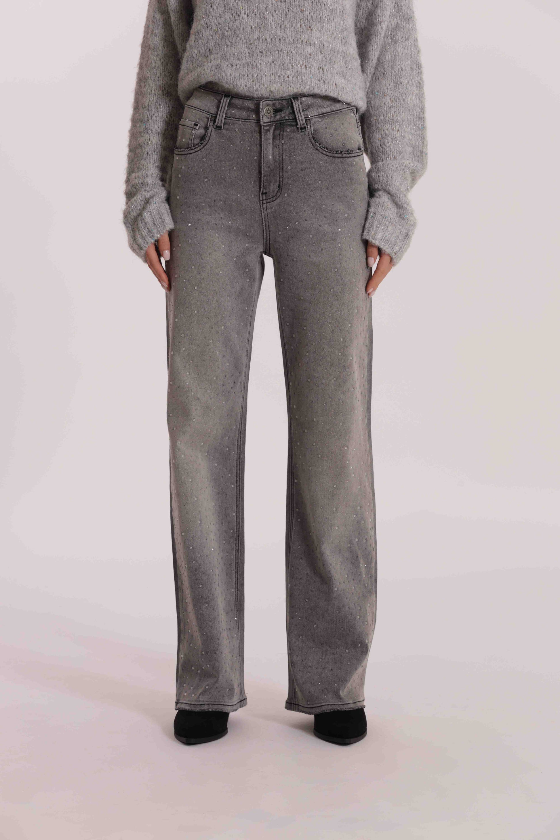 JEANS CON STRASS TRASPARENTI