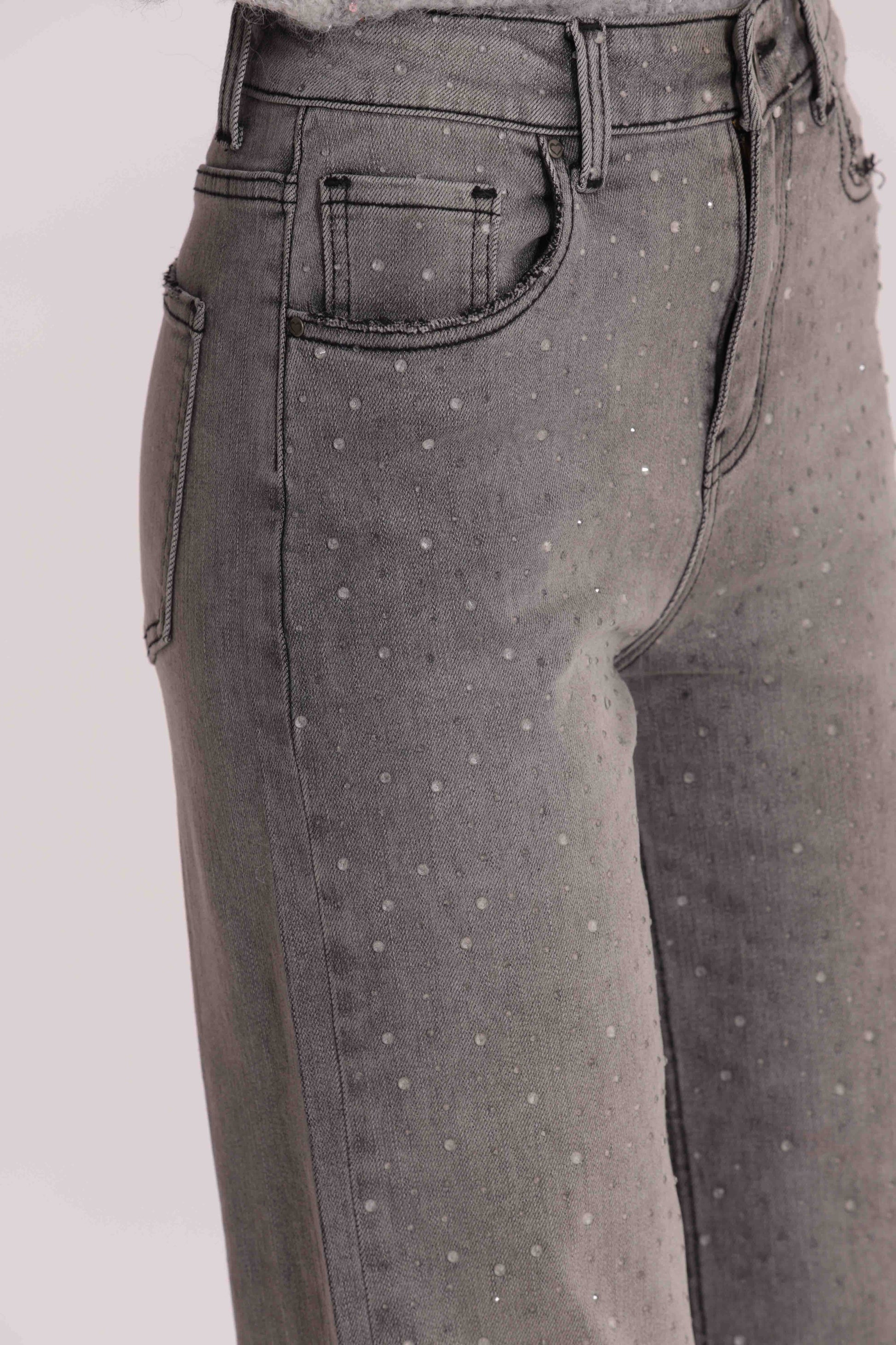JEANS CON STRASS TRASPARENTI