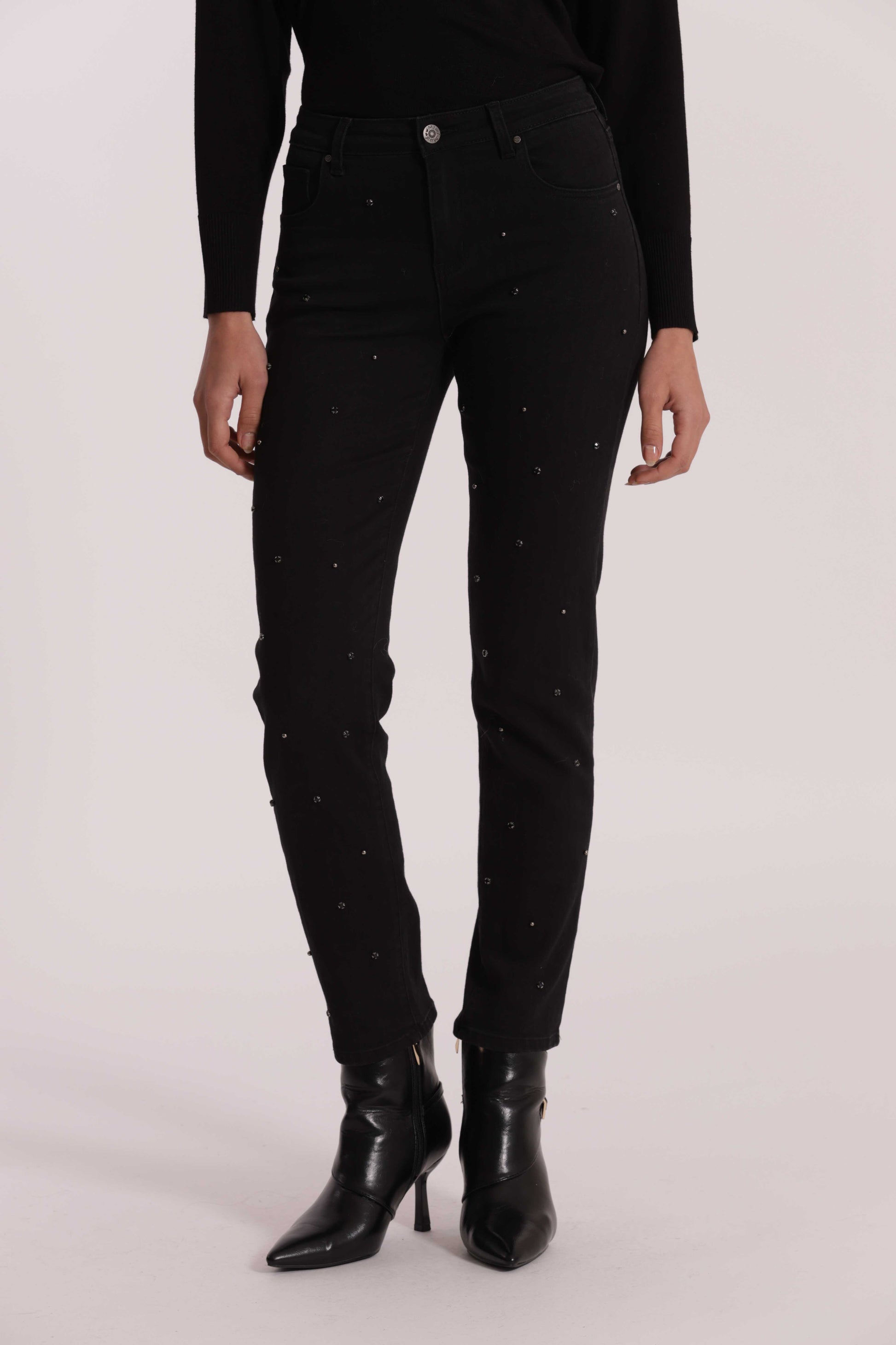 JEANS SIGARETTA CON STRASS