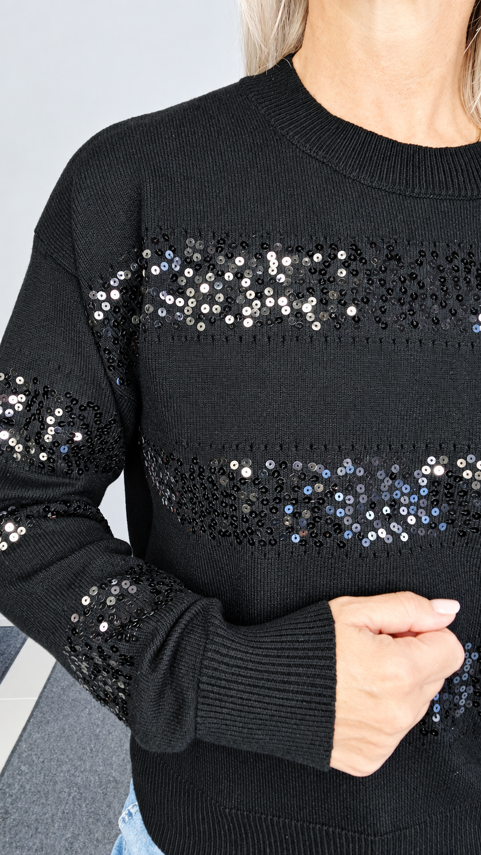 MAGLIA RIGHE PAILLETTES