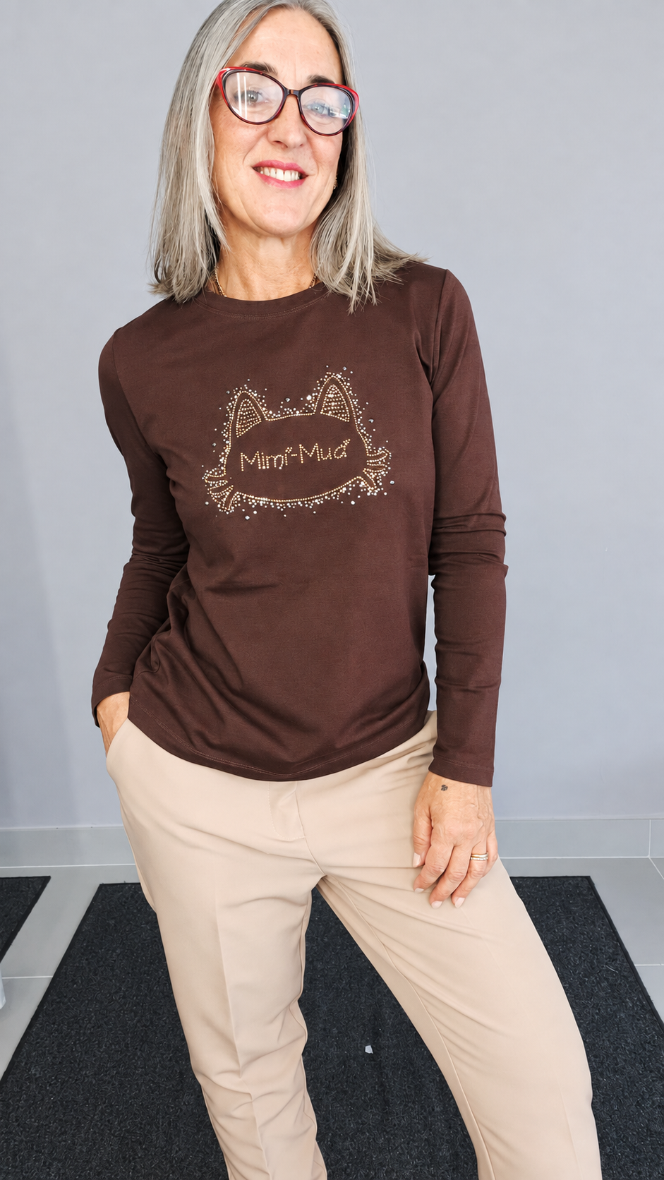 T-SHIRT MAN.LUNGHE CON GATTO