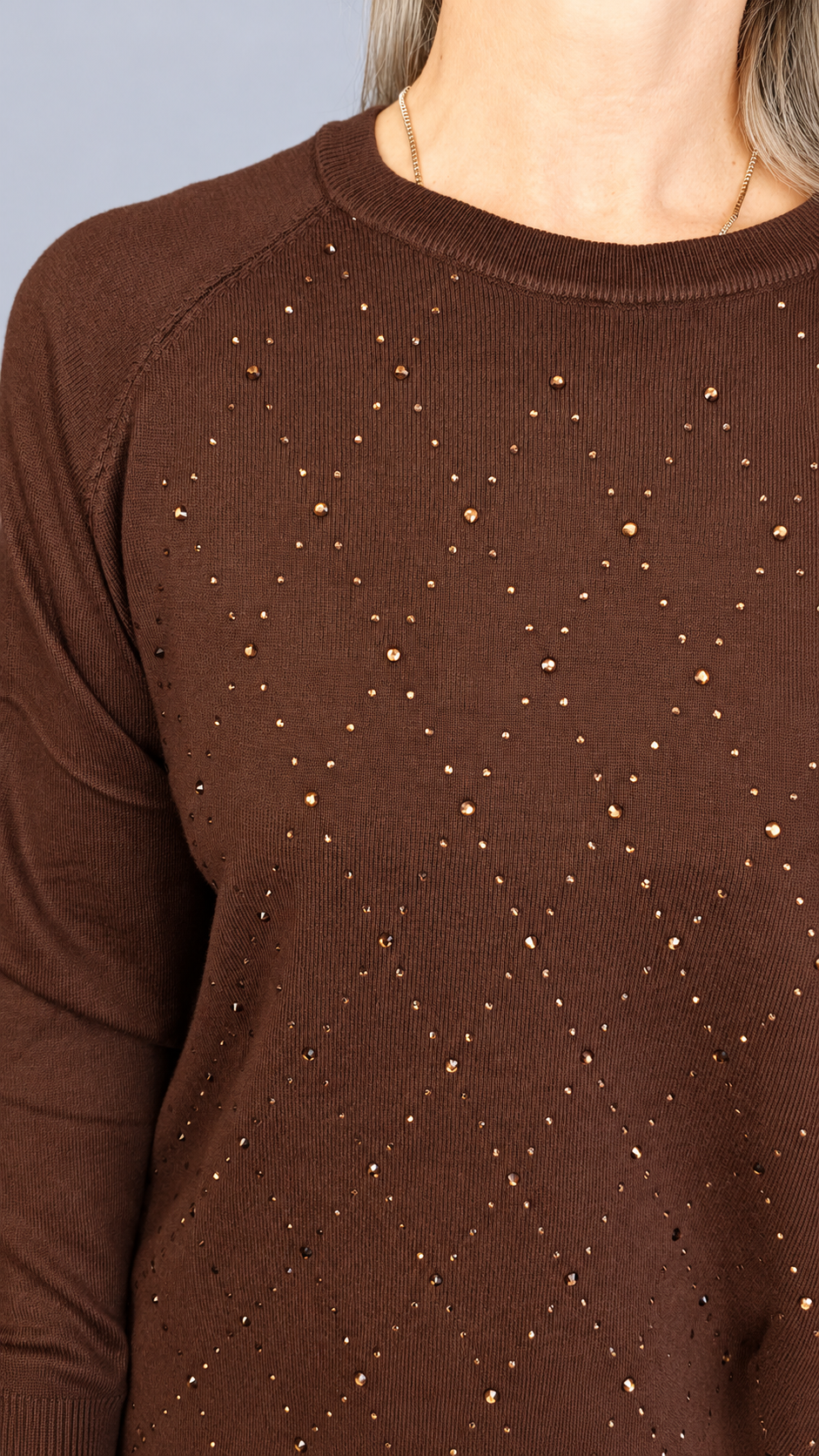 MAGLIA STRASS OVER E COLLO REMOVIBILE