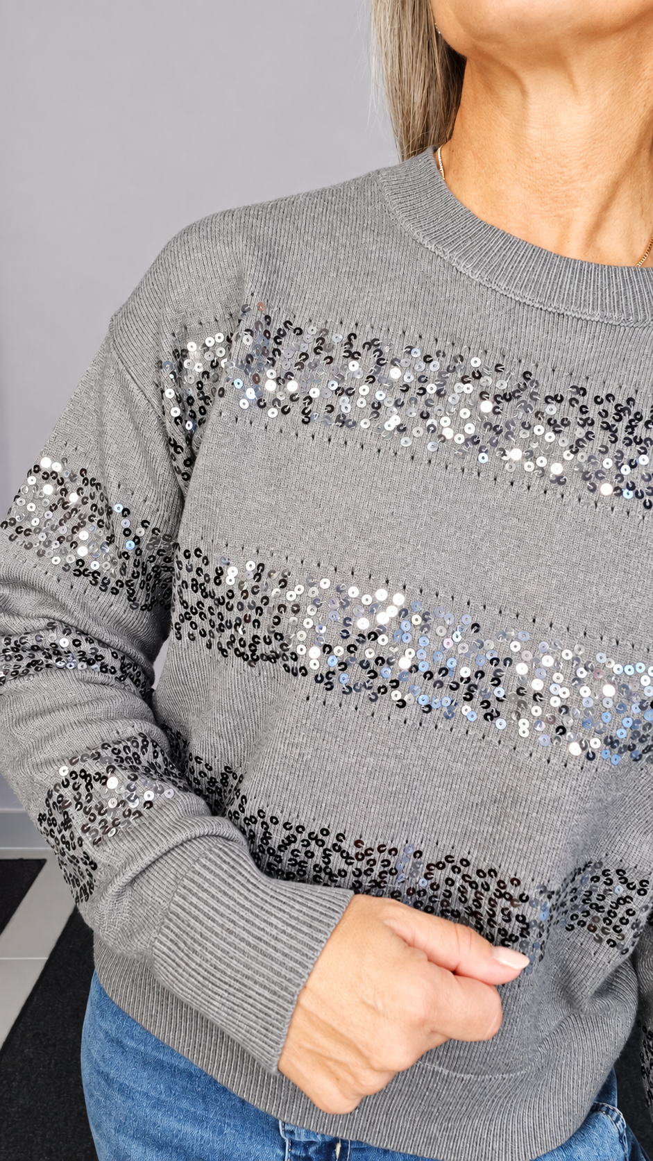 MAGLIA RIGHE PAILLETTES