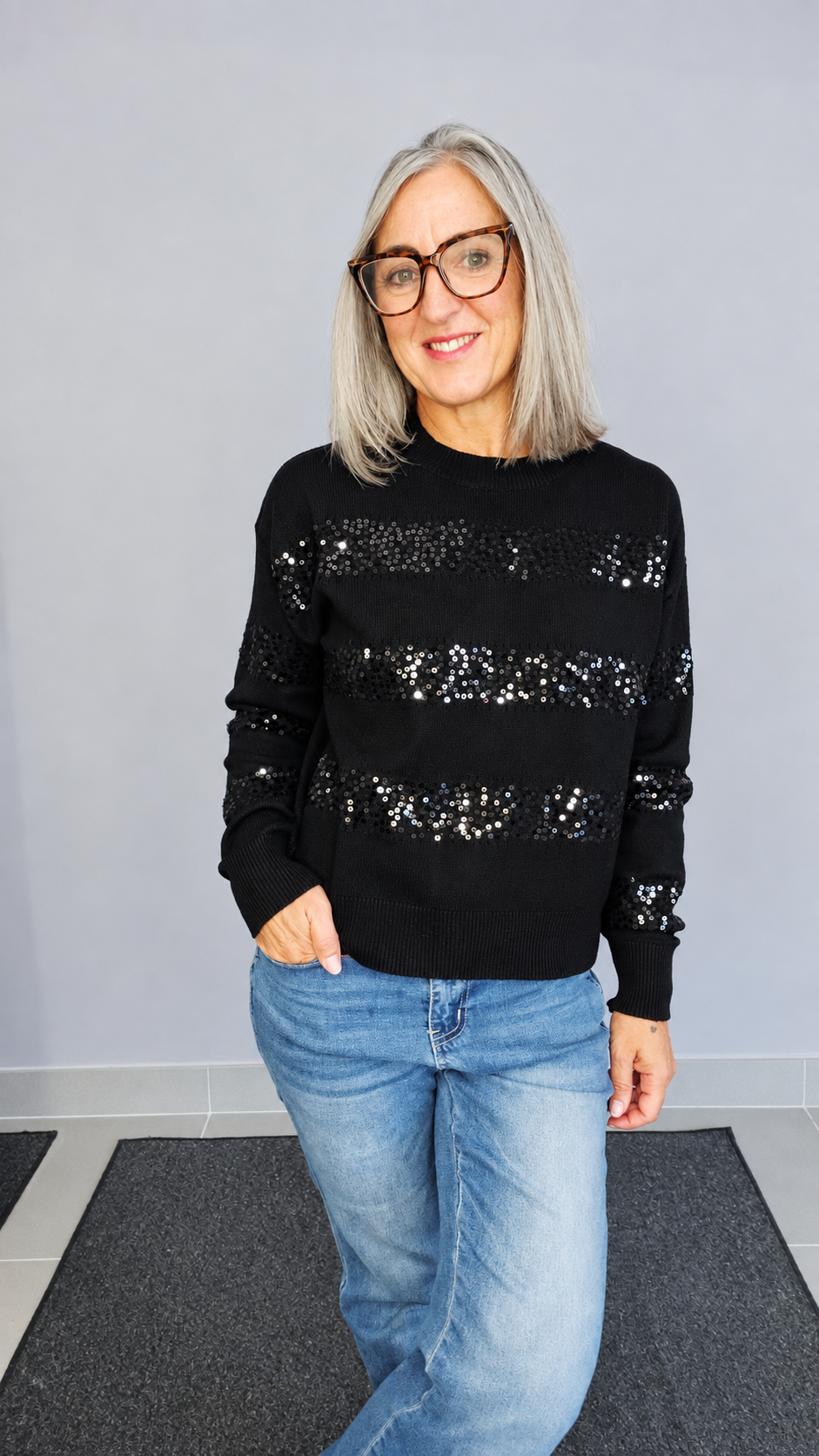 MAGLIA RIGHE PAILLETTES