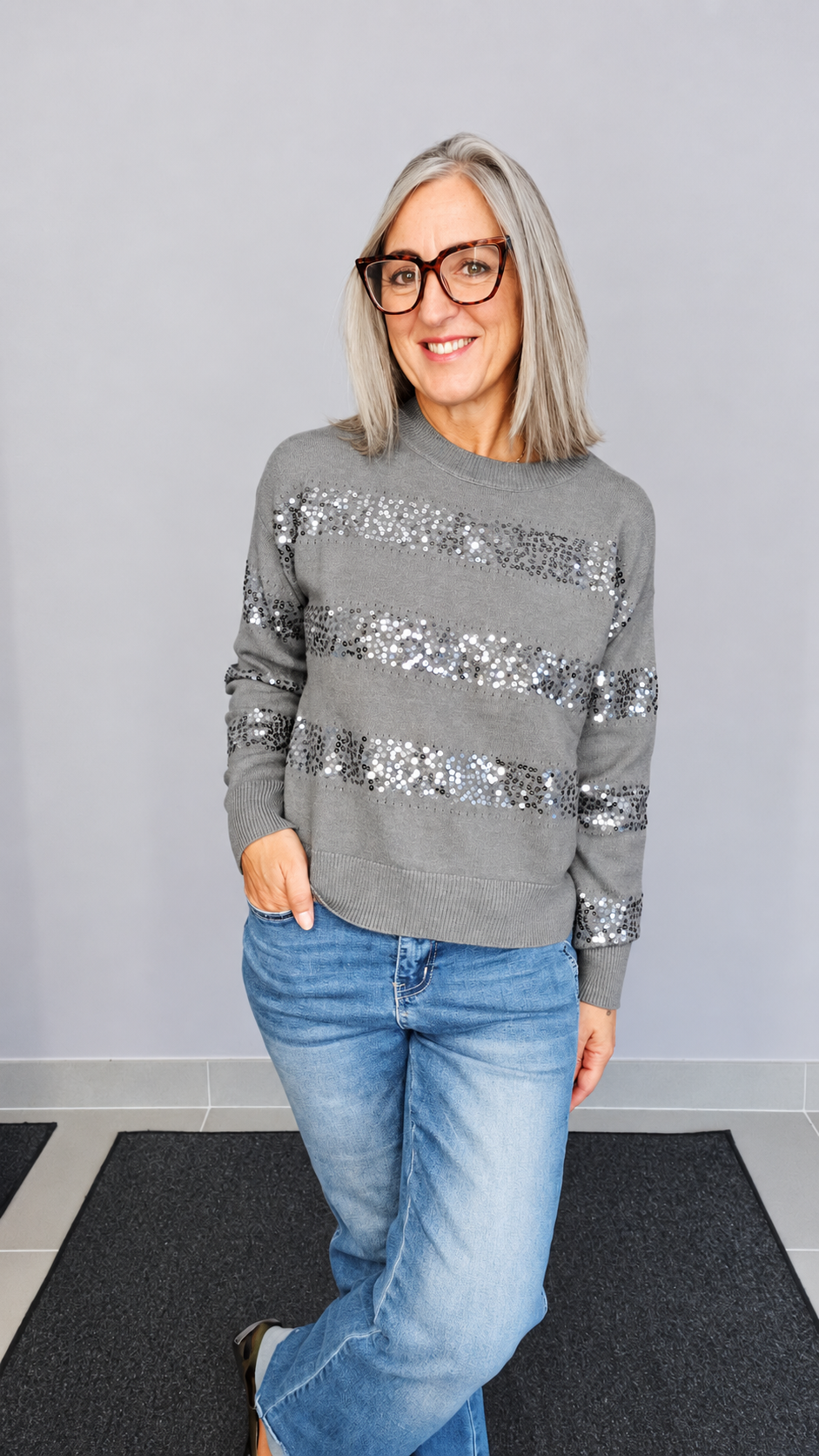 MAGLIA RIGHE PAILLETTES