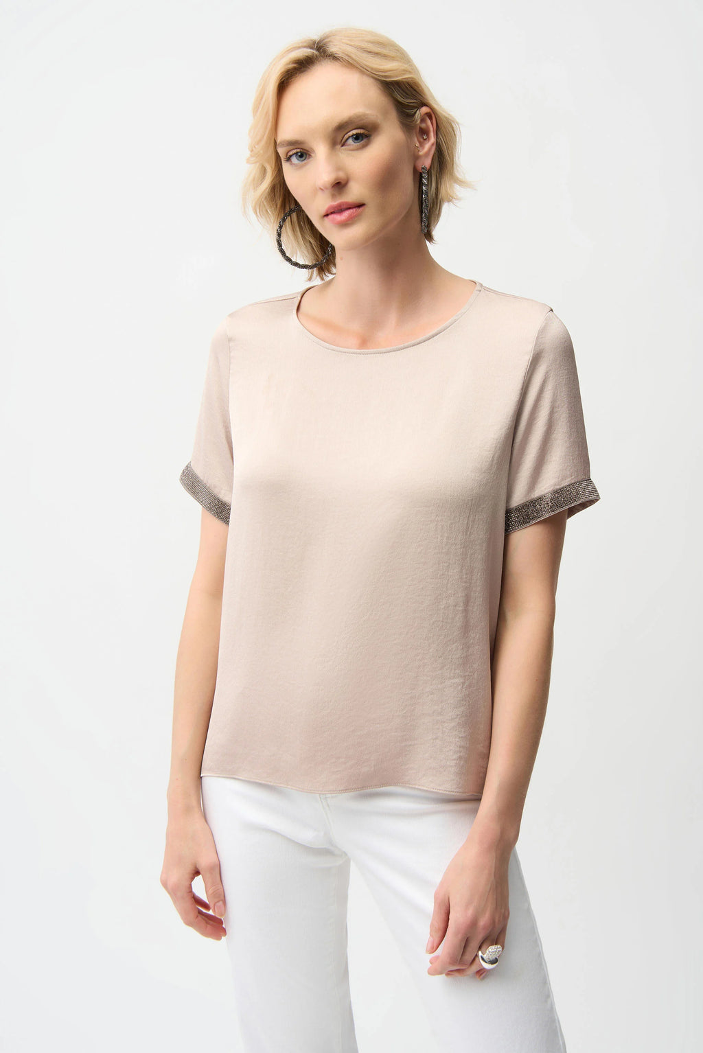 BLUSA IN RASO E STRASS