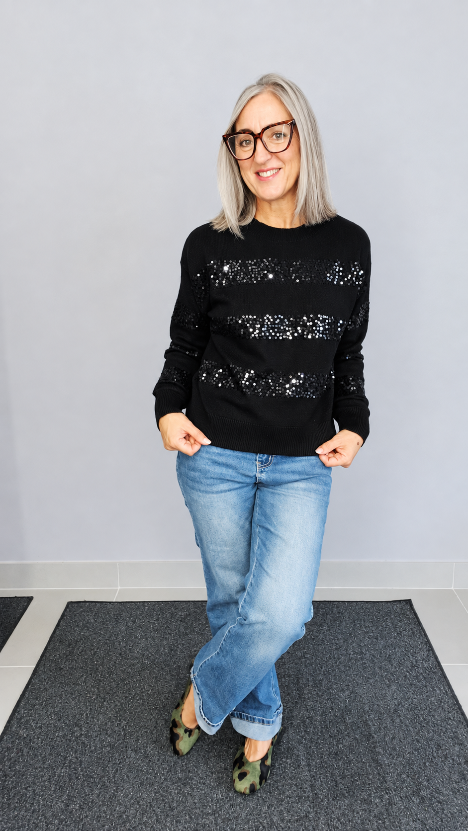 MAGLIA RIGHE PAILLETTES