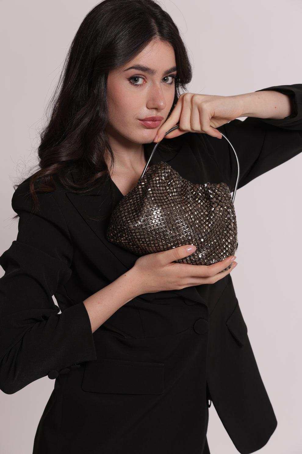 BORSA MORBIDA DI STRASS